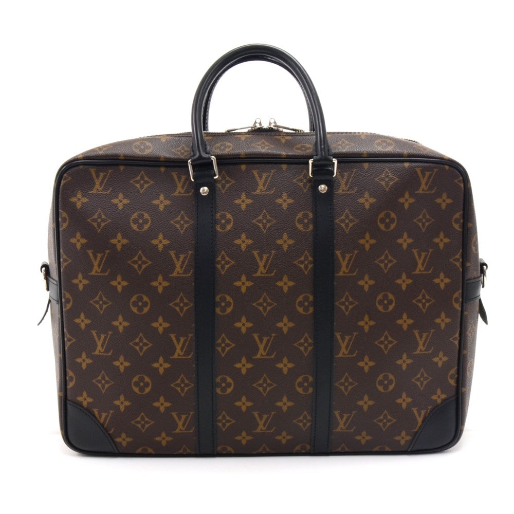 Louis Vuitto Porte-Documents Voyage GM Monogram Macassar Canvas Briefcase Bag