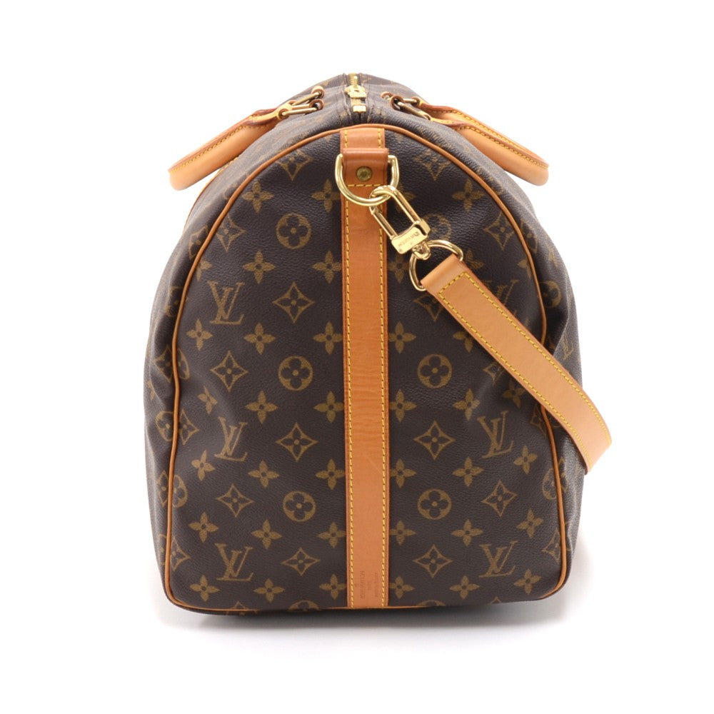 Louis Vuitto Keepall 55 Bandouliere Monogram Canvas Travel Bag with Strap
