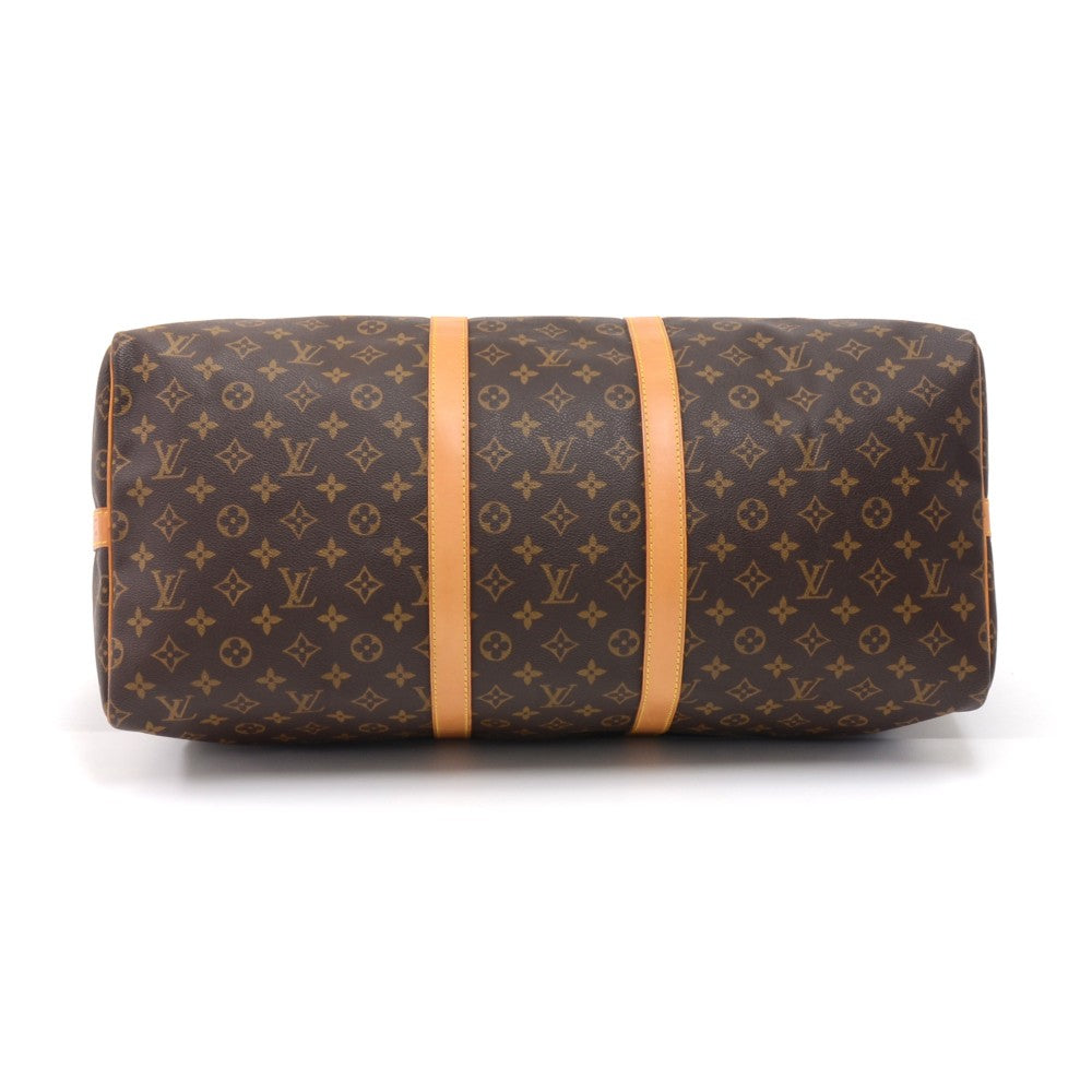 Louis Vuitto Keepall 55 Bandouliere Monogram Canvas Travel Bag with Strap