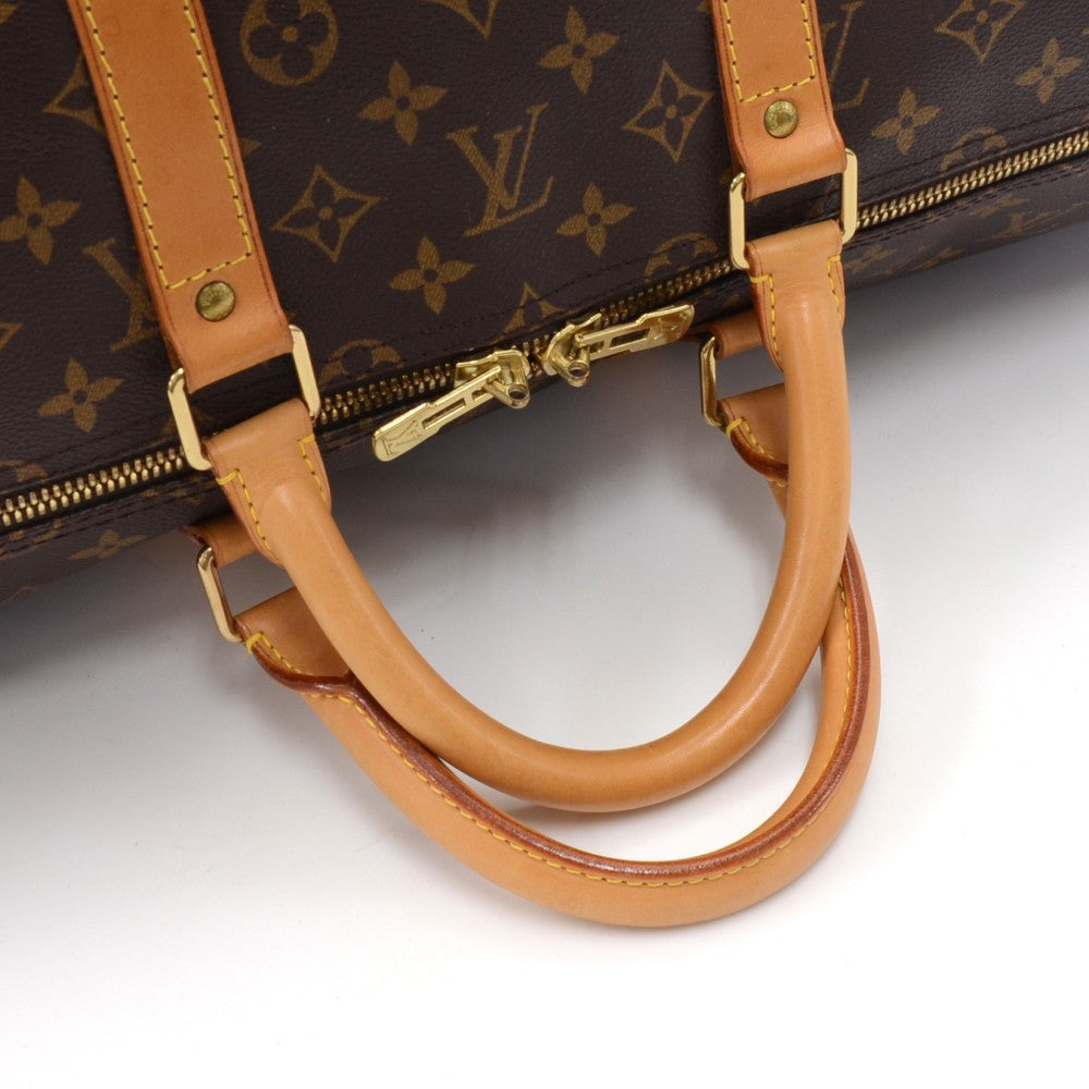 Louis Vuitto Keepall 55 Bandouliere Monogram Canvas Travel Bag with Strap