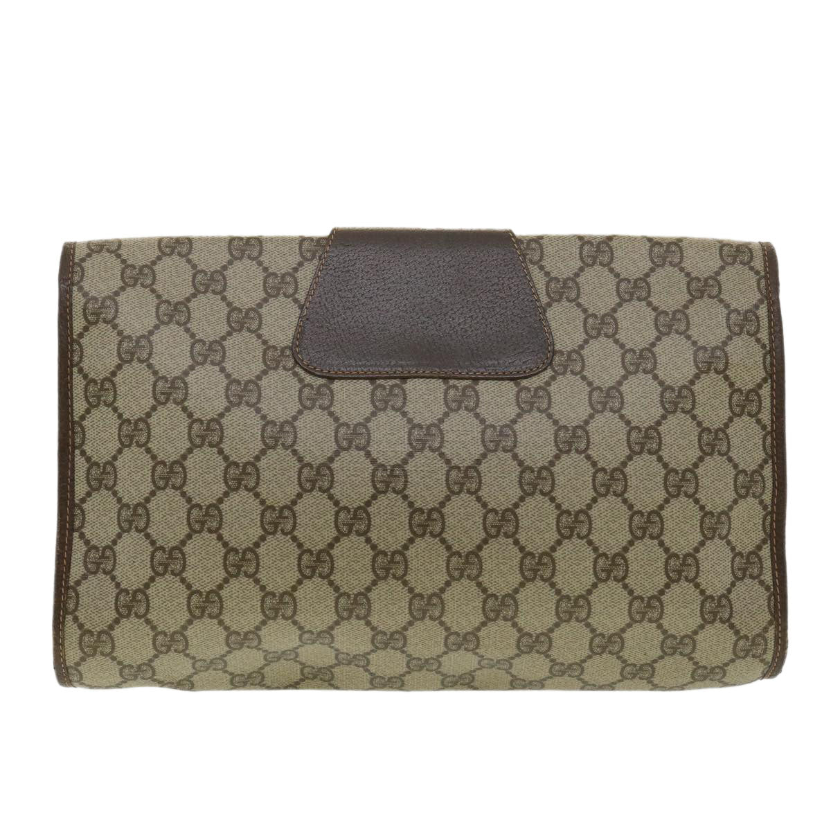 GUCCI GG Canvas Web Sherry Line Clutch Bag Beige Red Green 15601031 32362