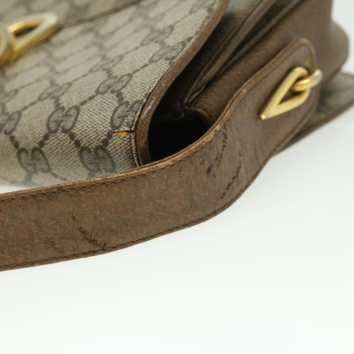 GUCCI GG Canvas Shoulder Bag PVC Leather Beige 32392