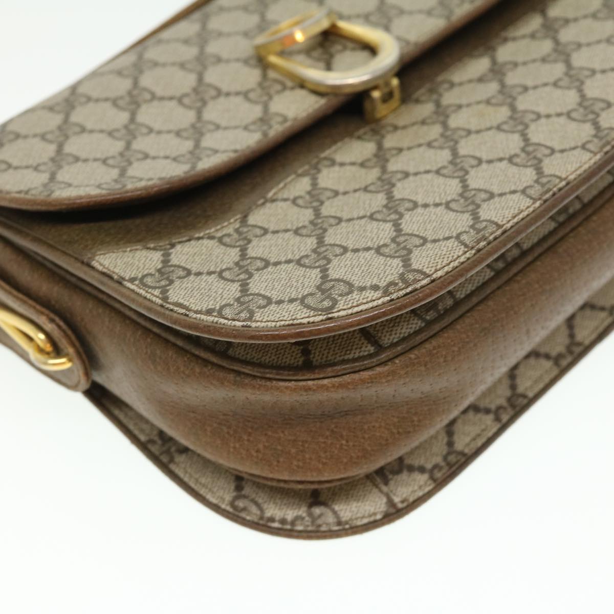 GUCCI GG Canvas Shoulder Bag PVC Leather Beige 32392