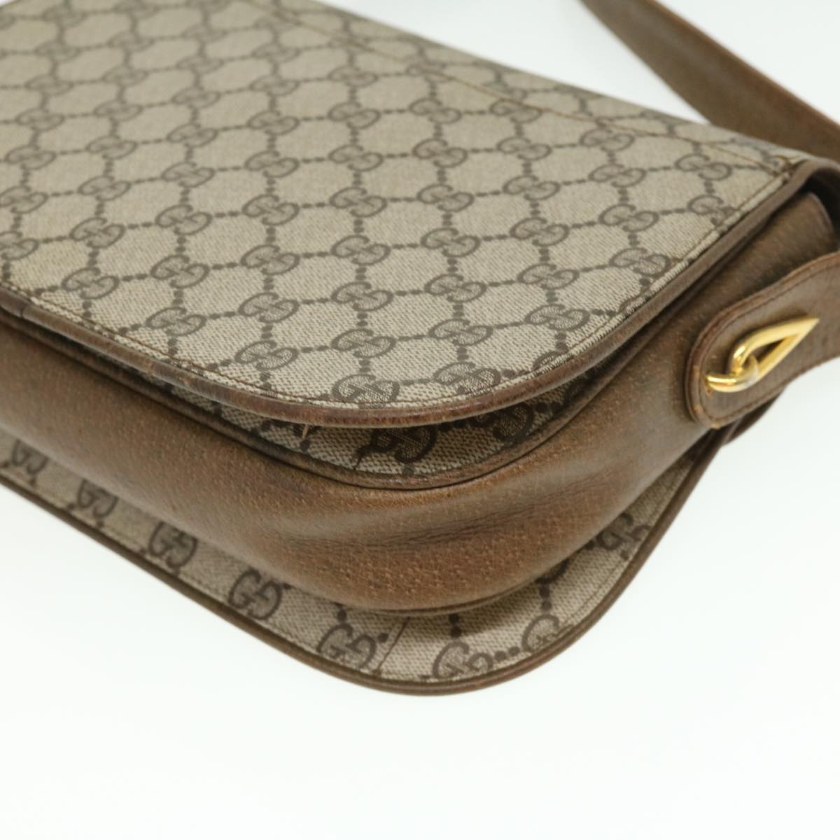 GUCCI GG Canvas Shoulder Bag PVC Leather Beige 32392