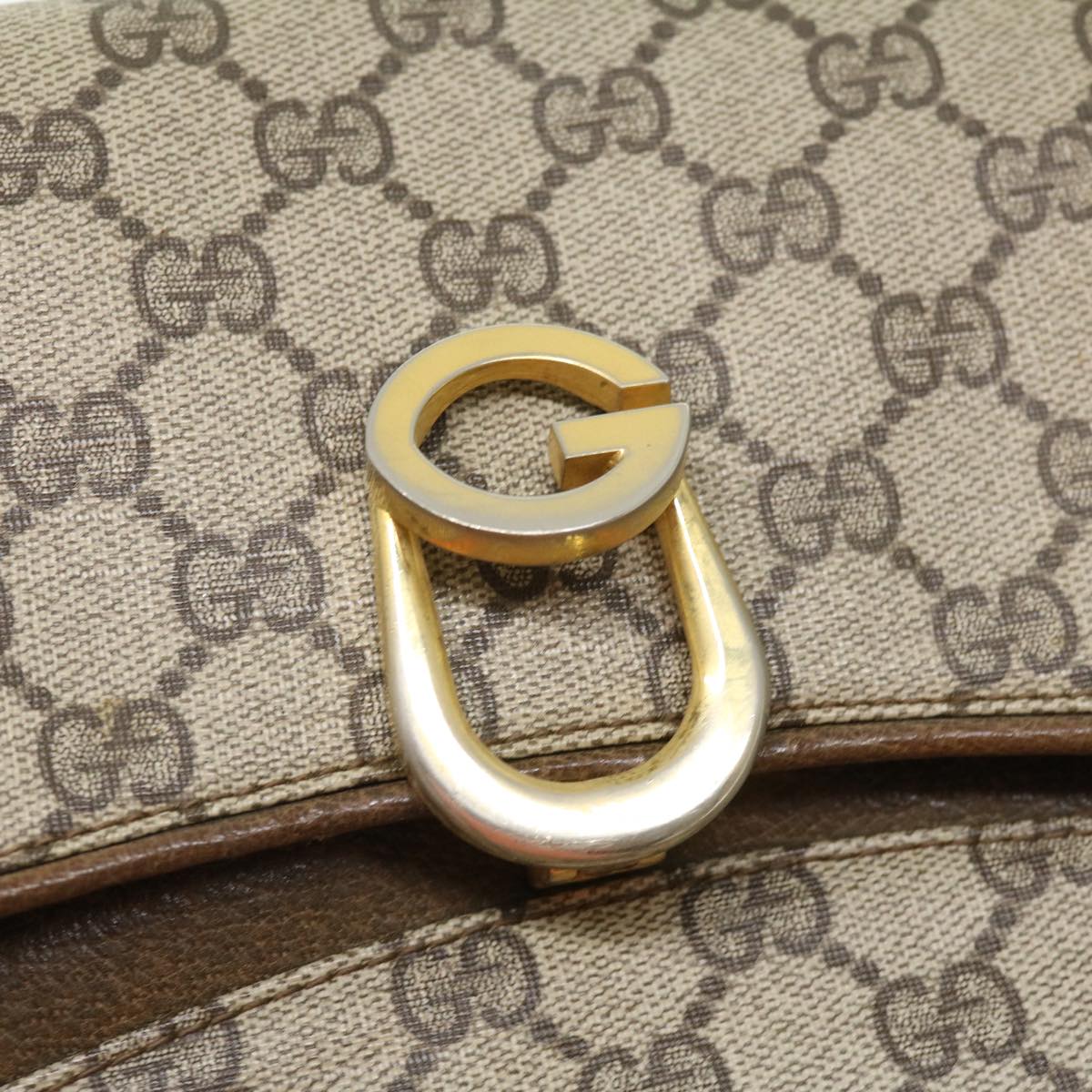 GUCCI GG Canvas Shoulder Bag PVC Leather Beige 32392