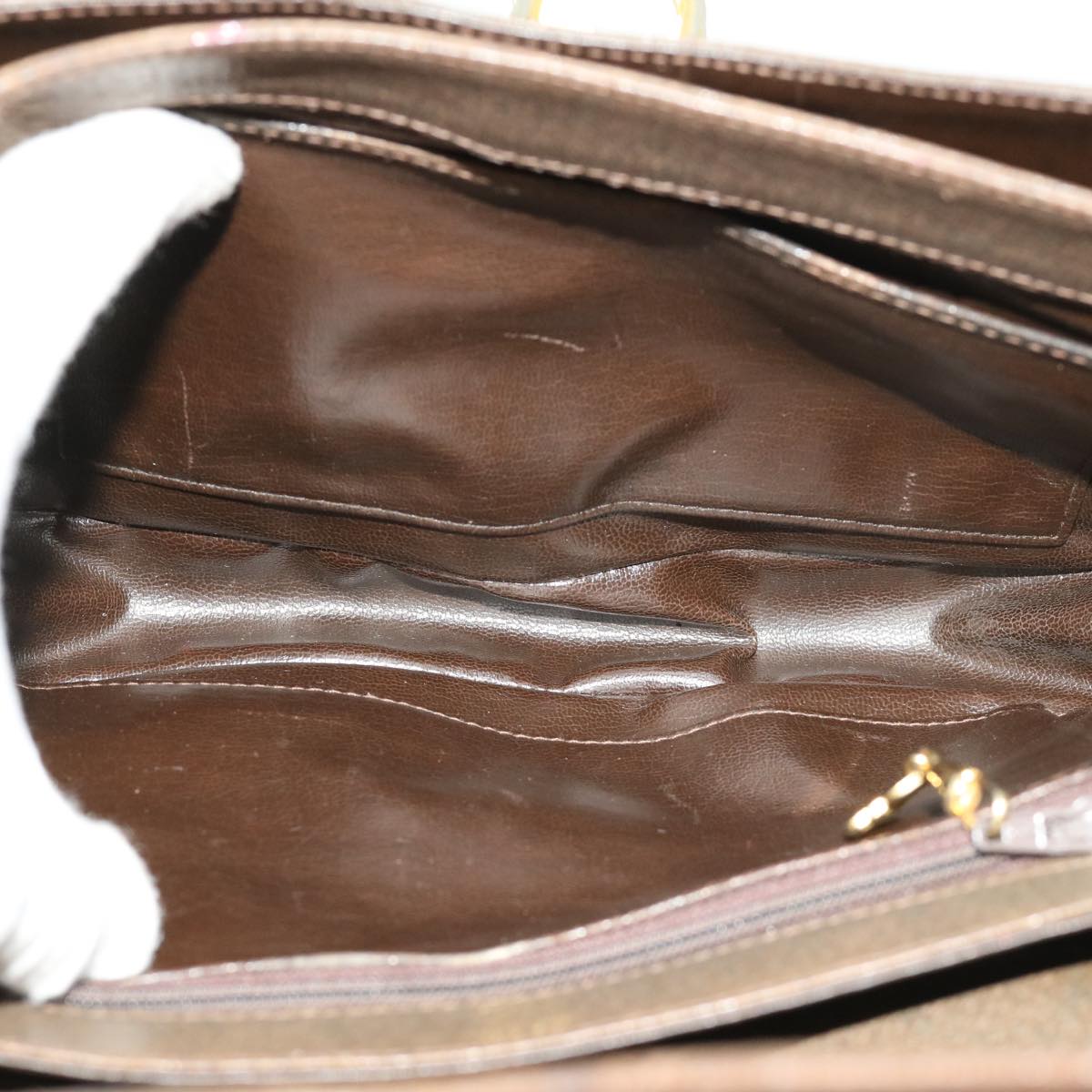 GUCCI GG Canvas Shoulder Bag PVC Leather Beige 32392