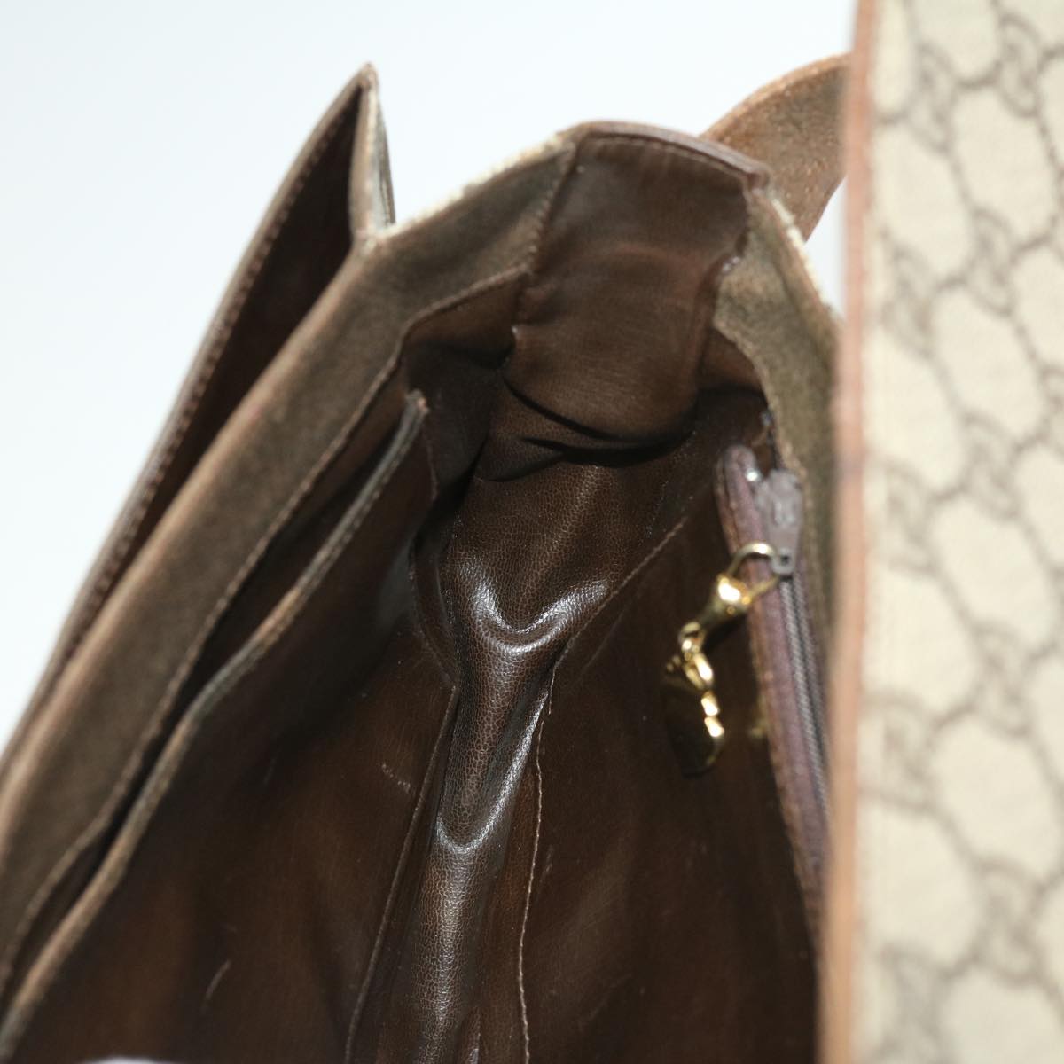 GUCCI GG Canvas Shoulder Bag PVC Leather Beige 32392