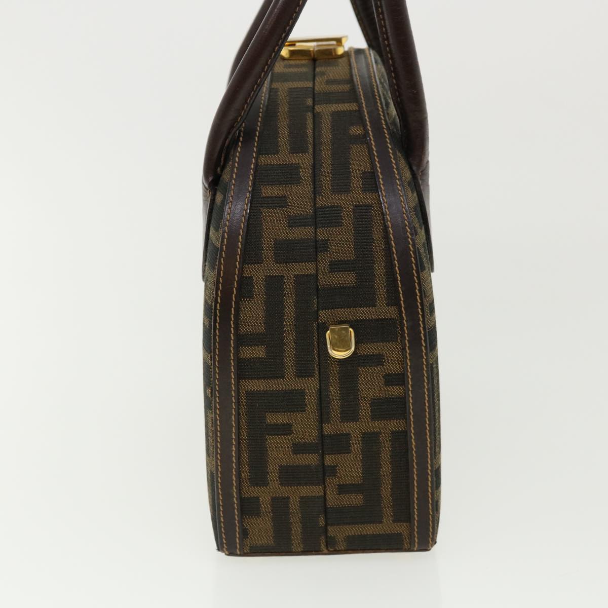 FENDI Zucca Canvas Hand Bag 2way Brown Black 32444A