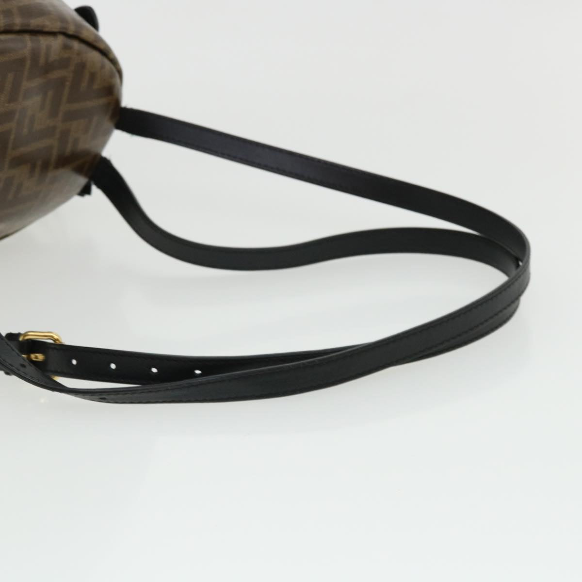 FENDI Zucca Canvas Backpack Coated Canvas Brown Black 8BZ038 32630A