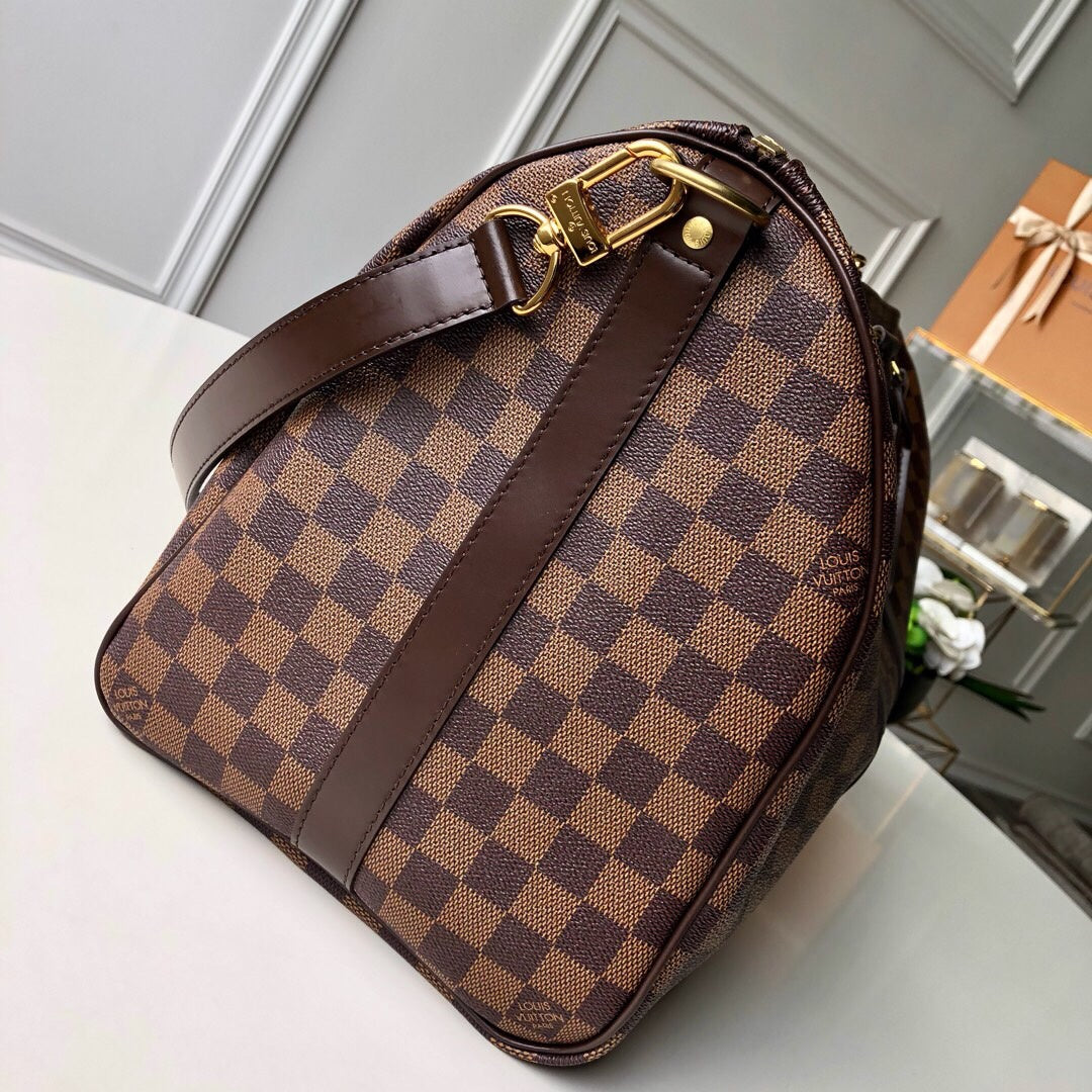 LV Keepall BandouliÃƒÂ¨re 45 Damier Ebene Canvas For Women, WoBags 17.7in/45cm LV N41428