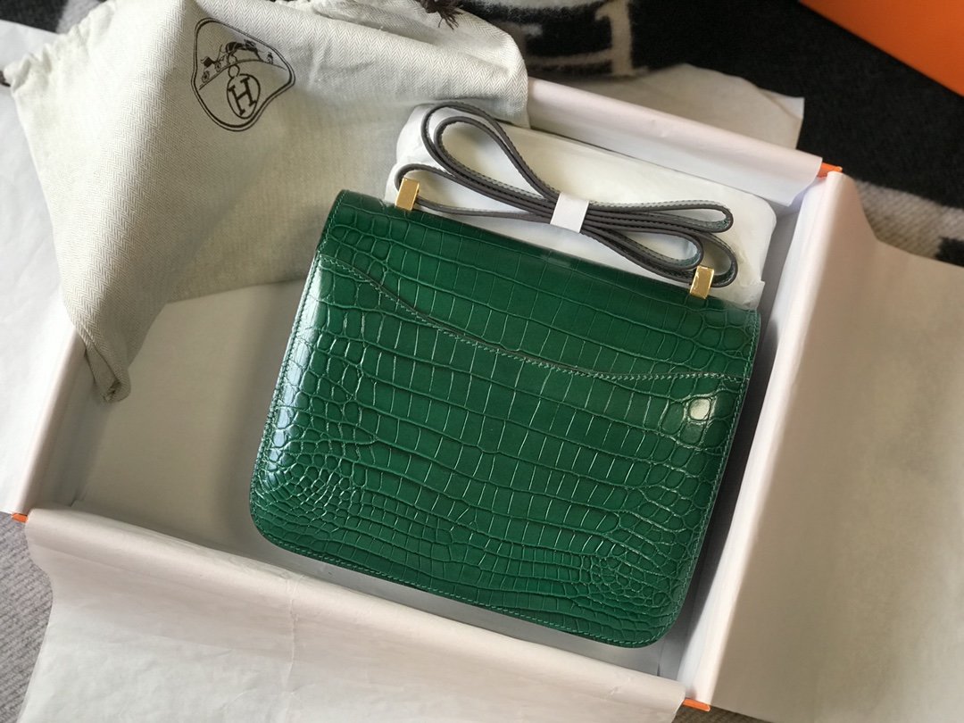 GLAMI ConstanGLAMI 23 Pattern CrocoGLAMIle Green For Women, Handbags, Shoulder Bag 9in/23cm