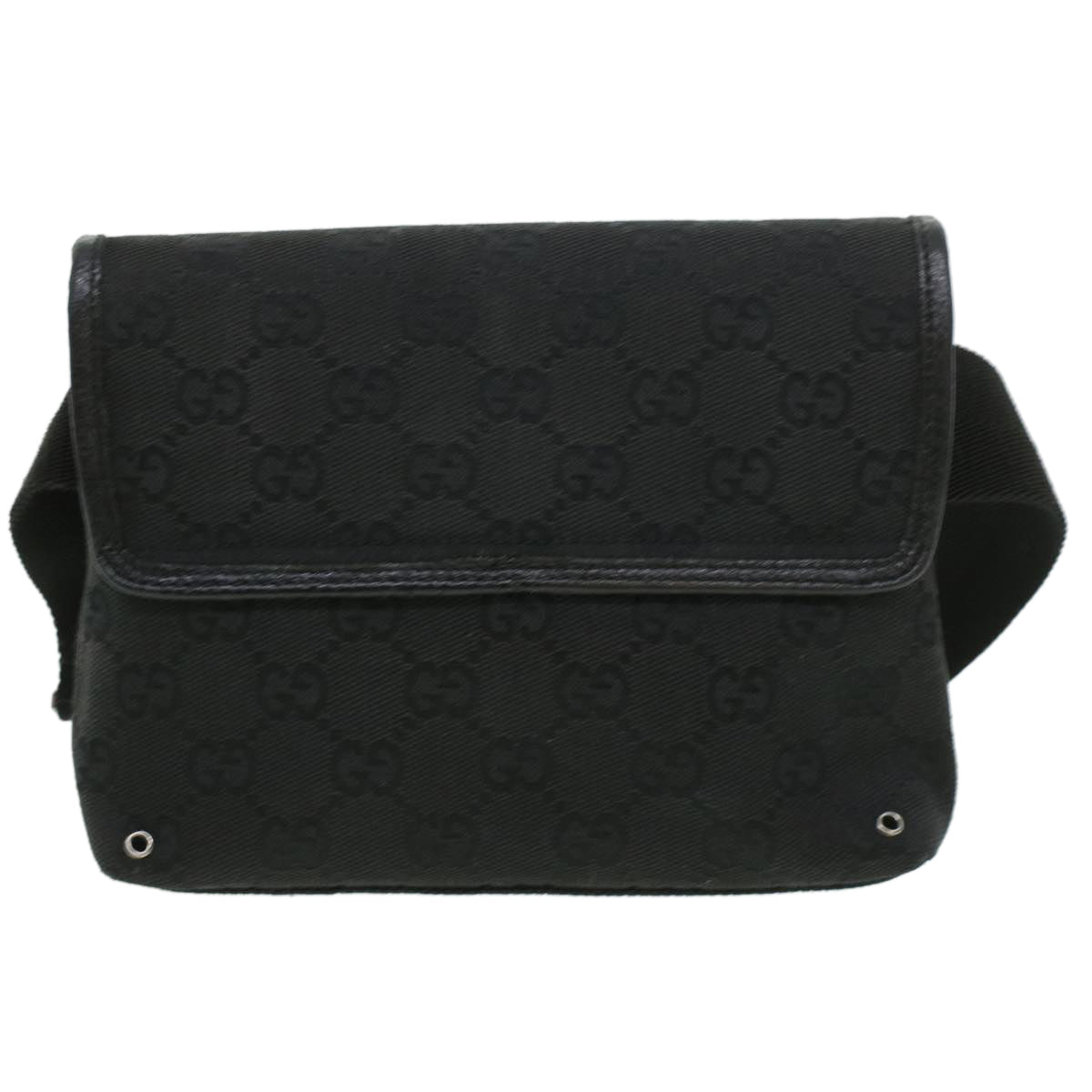 GUCCI GG Canvas Bum Bag Waist Bag Black 92543 33124