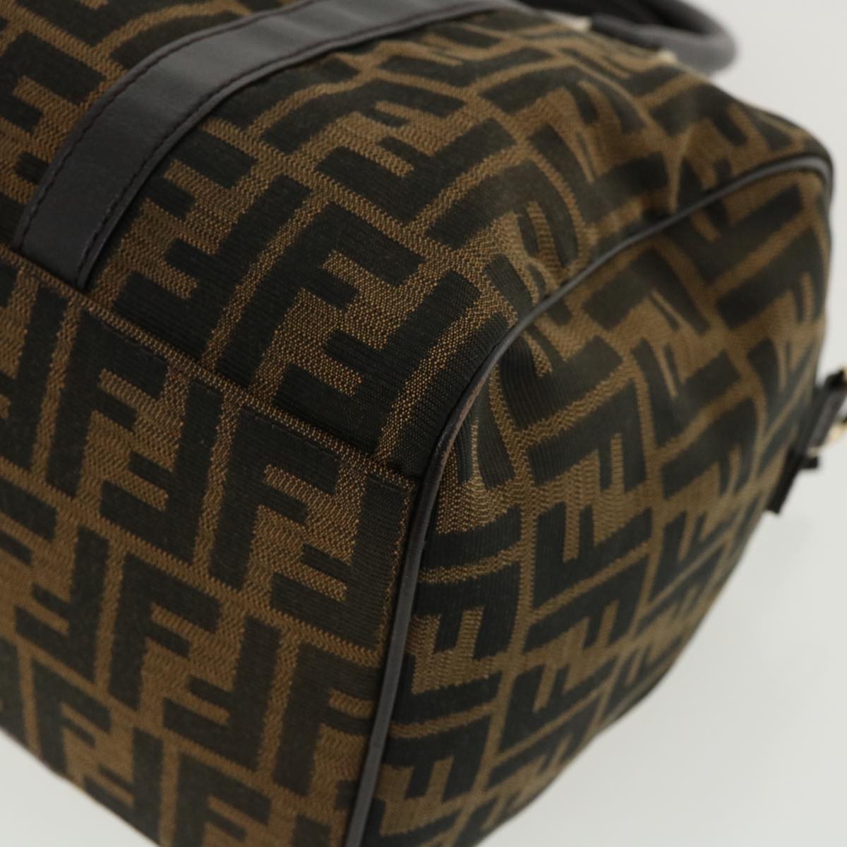 FENDI Zucca Canvas Hand Bag 2way Brown Black 33206