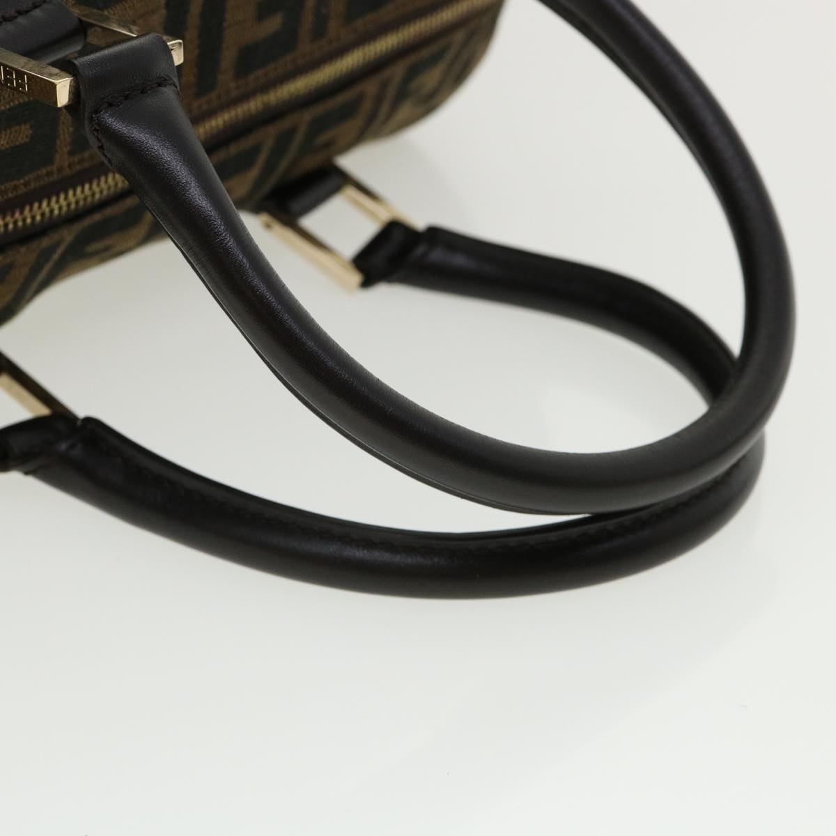 FENDI Zucca Canvas Hand Bag 2way Brown Black 33206