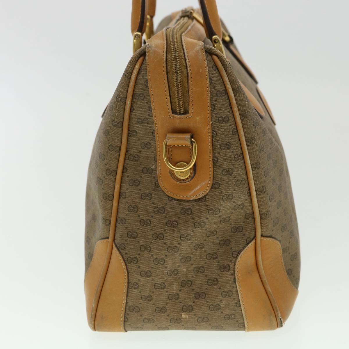 GUCCI Micro GG Canvas Hand Bag PVC Leather Beige 33212
