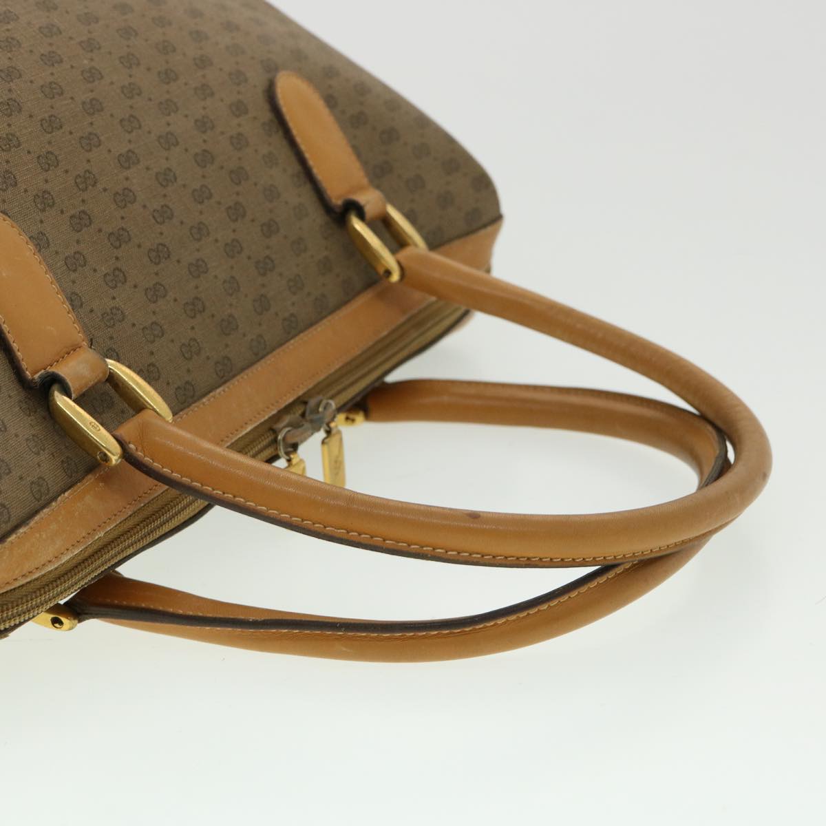 GUCCI Micro GG Canvas Hand Bag PVC Leather Beige 33212