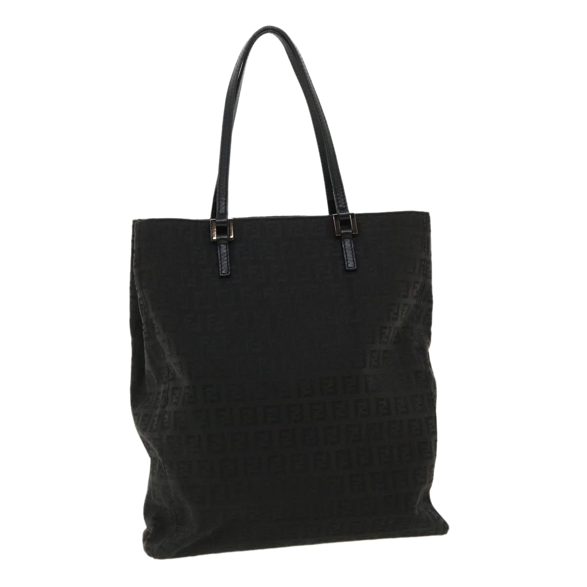 FENDI Zucchino Canvas Hand Bag Black 33232