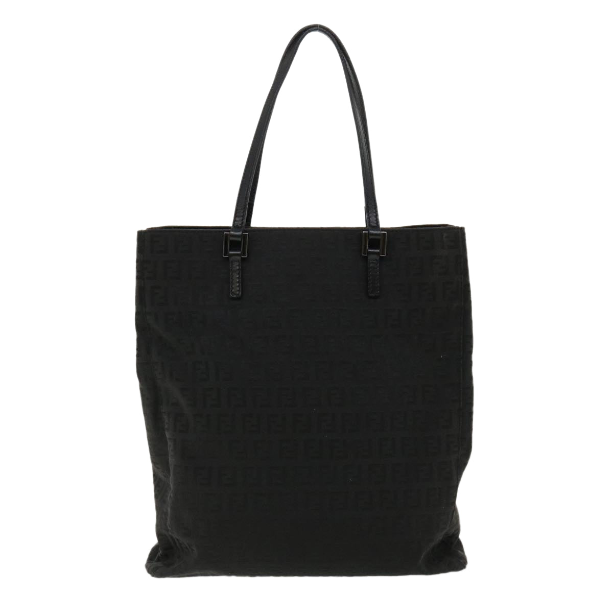 FENDI Zucchino Canvas Hand Bag Black 33232