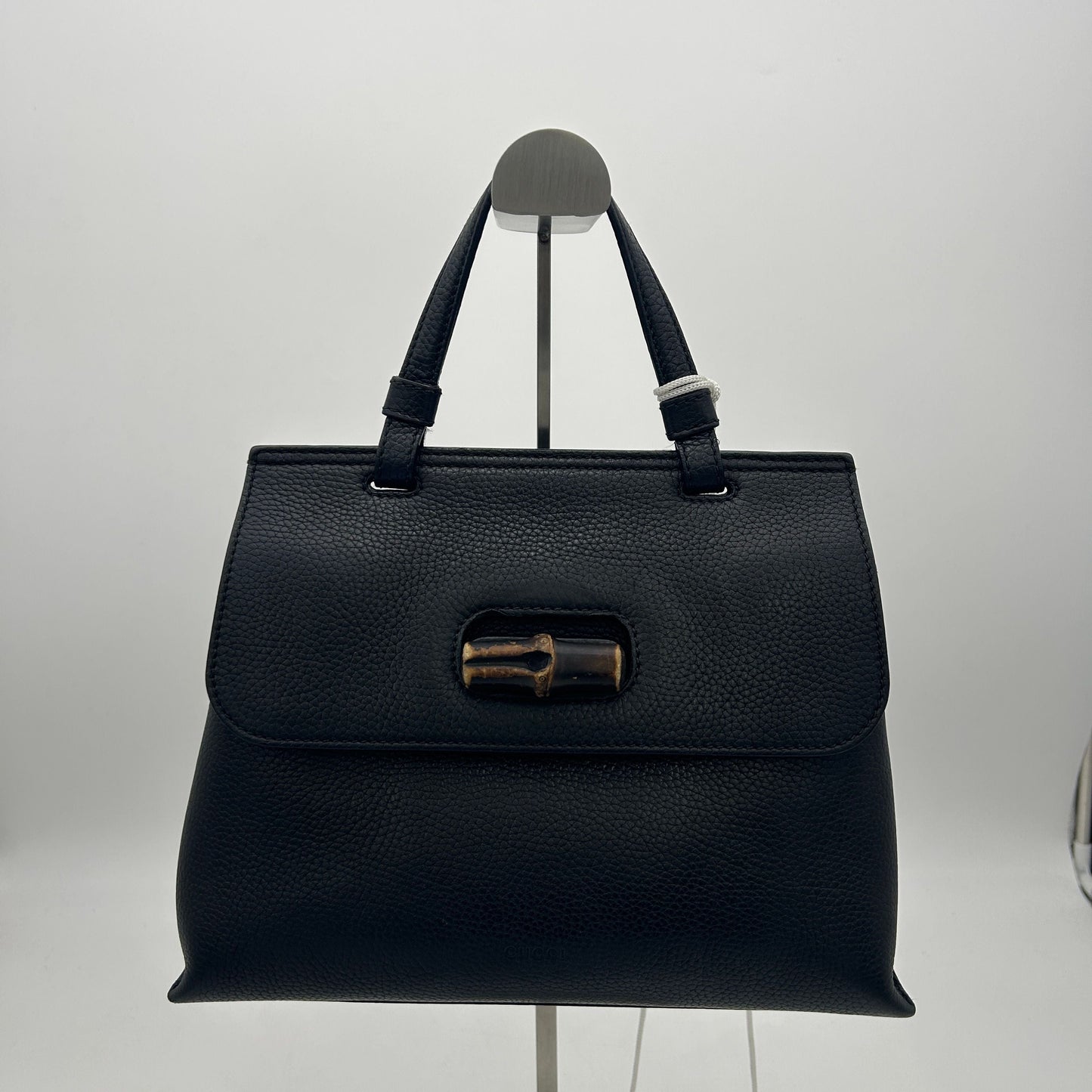 Bamboo daily top handle leather handbag GLM-- Black in Leather LA12350