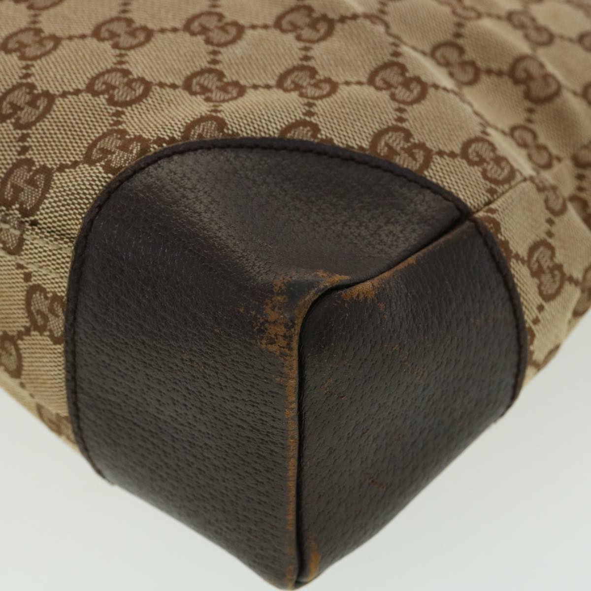 GUCCI GG Canvas Shoulder Bag Brown 114273 33264