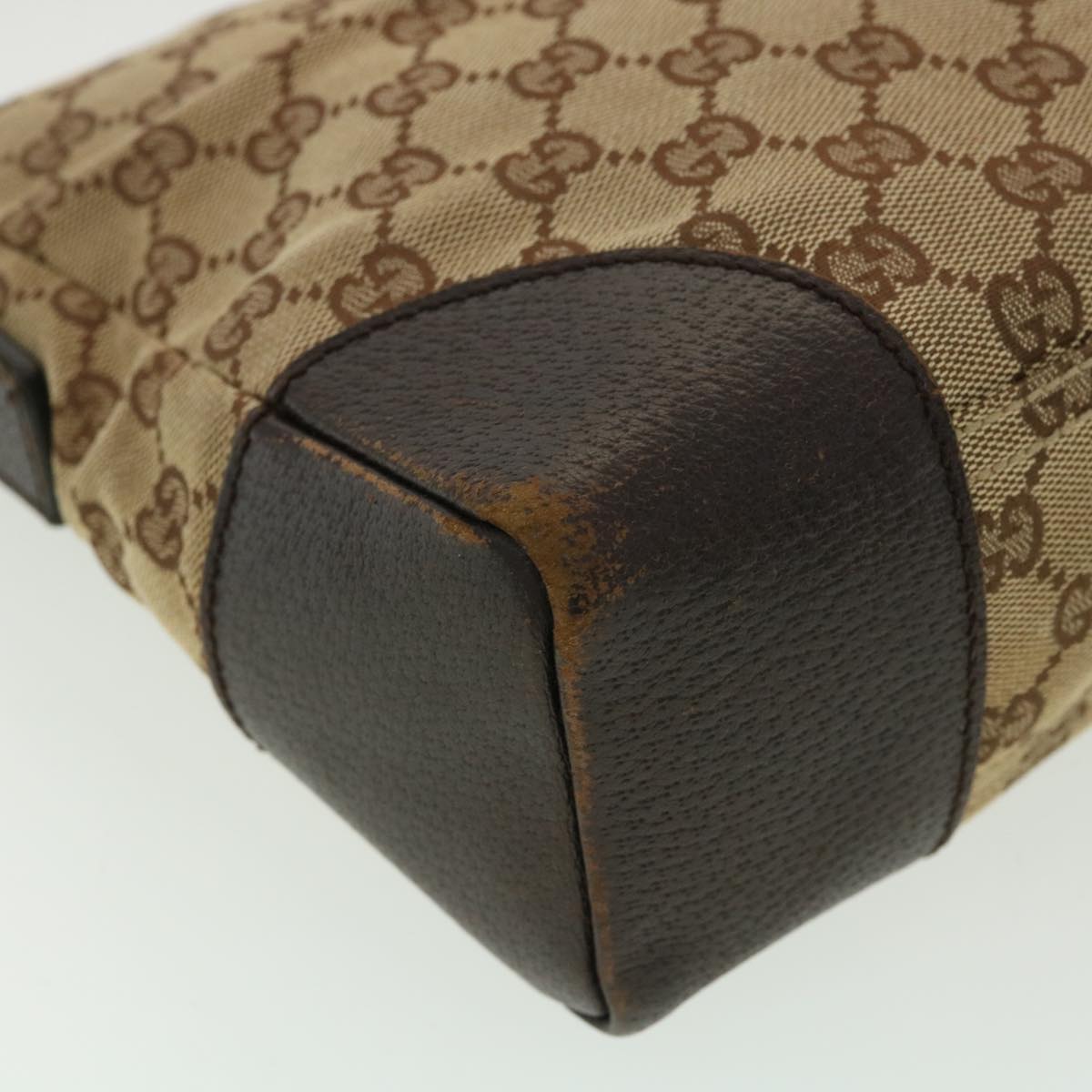 GUCCI GG Canvas Shoulder Bag Brown 114273 33264