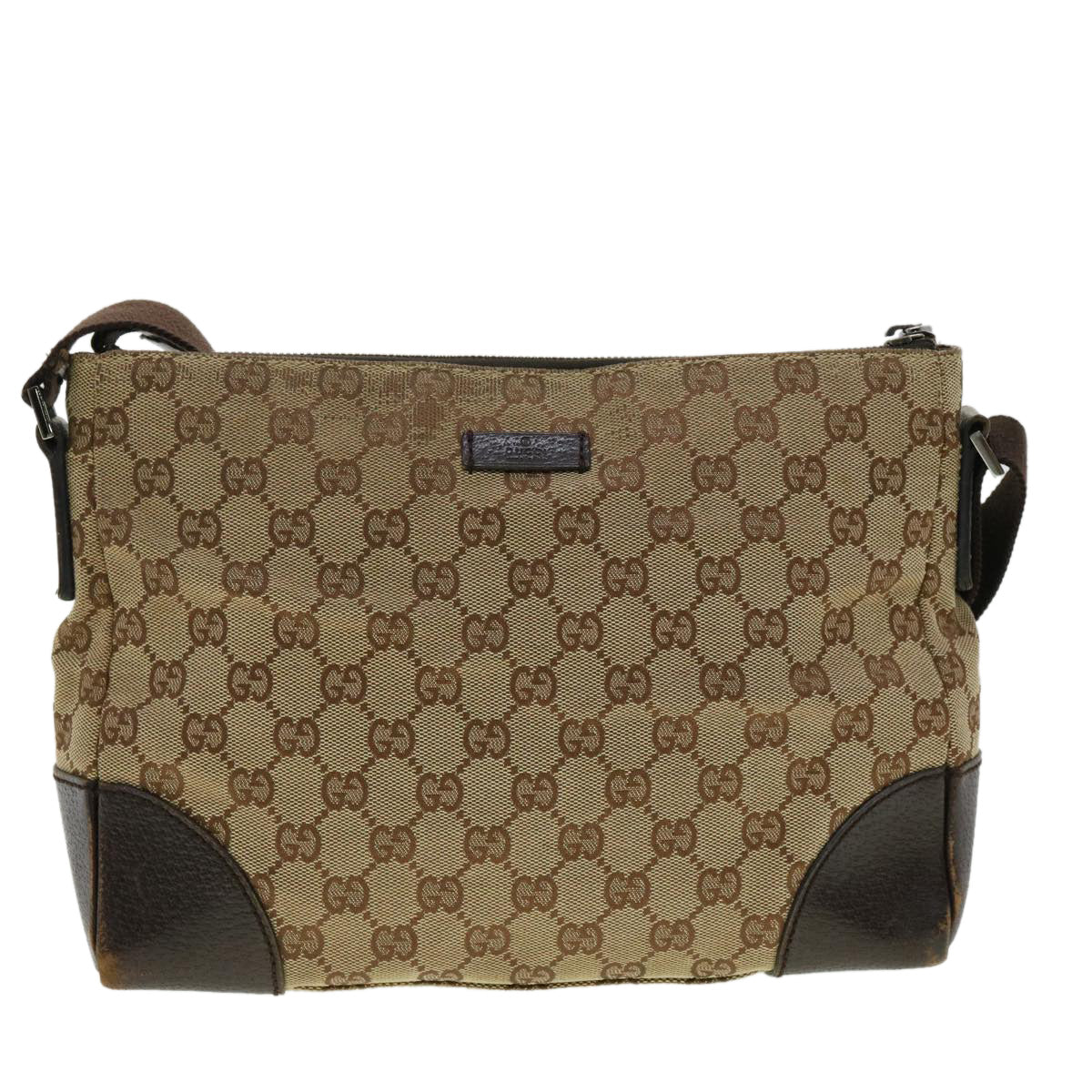 GUCCI GG Canvas Shoulder Bag Brown 114273 33264