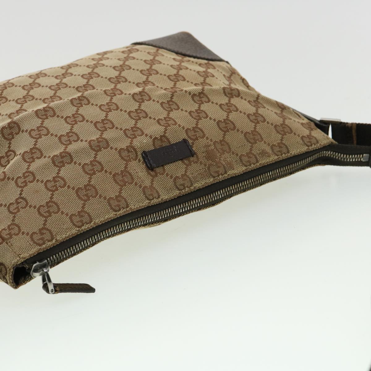 GUCCI GG Canvas Shoulder Bag Brown 114273 33264