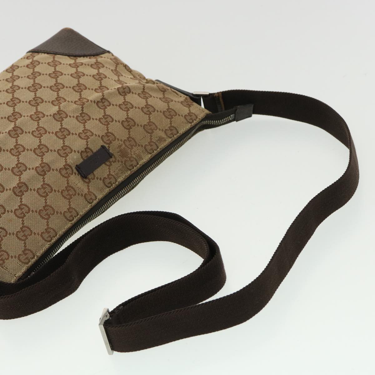 GUCCI GG Canvas Shoulder Bag Brown 114273 33264