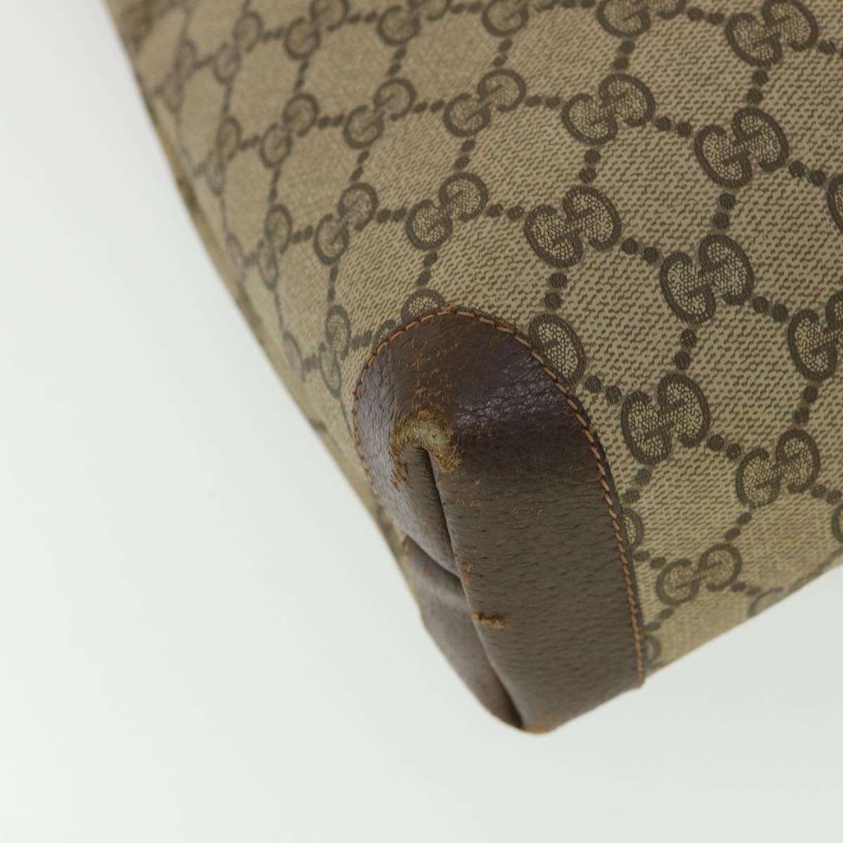 GUCCI GG Canvas Shoulder Bag PVC Leather Brown 33271