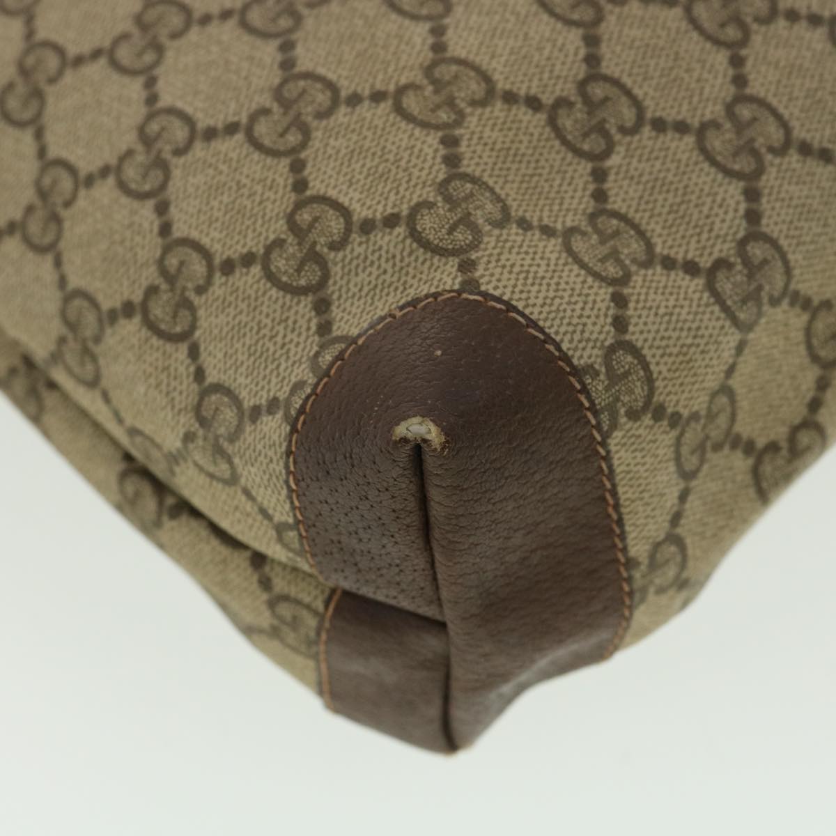 GUCCI GG Canvas Shoulder Bag PVC Leather Brown 33271