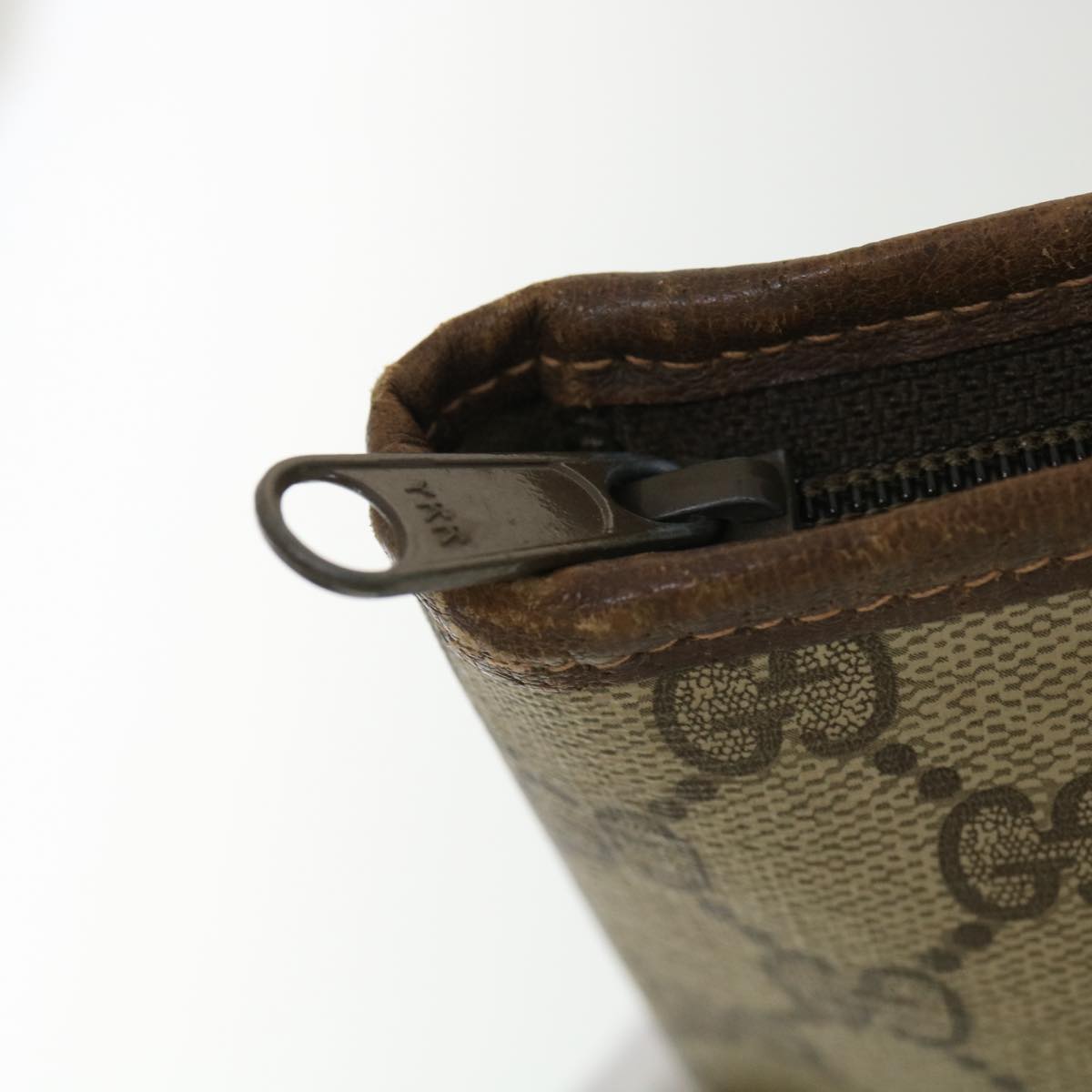 GUCCI GG Canvas Shoulder Bag PVC Leather Brown 33271