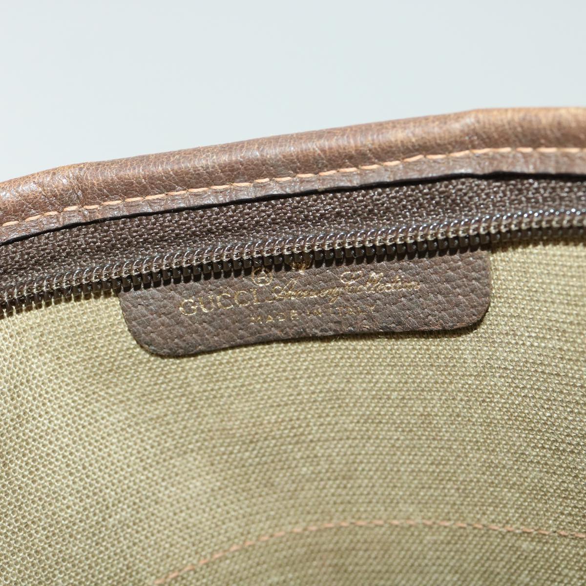 GUCCI GG Canvas Shoulder Bag PVC Leather Brown 33271