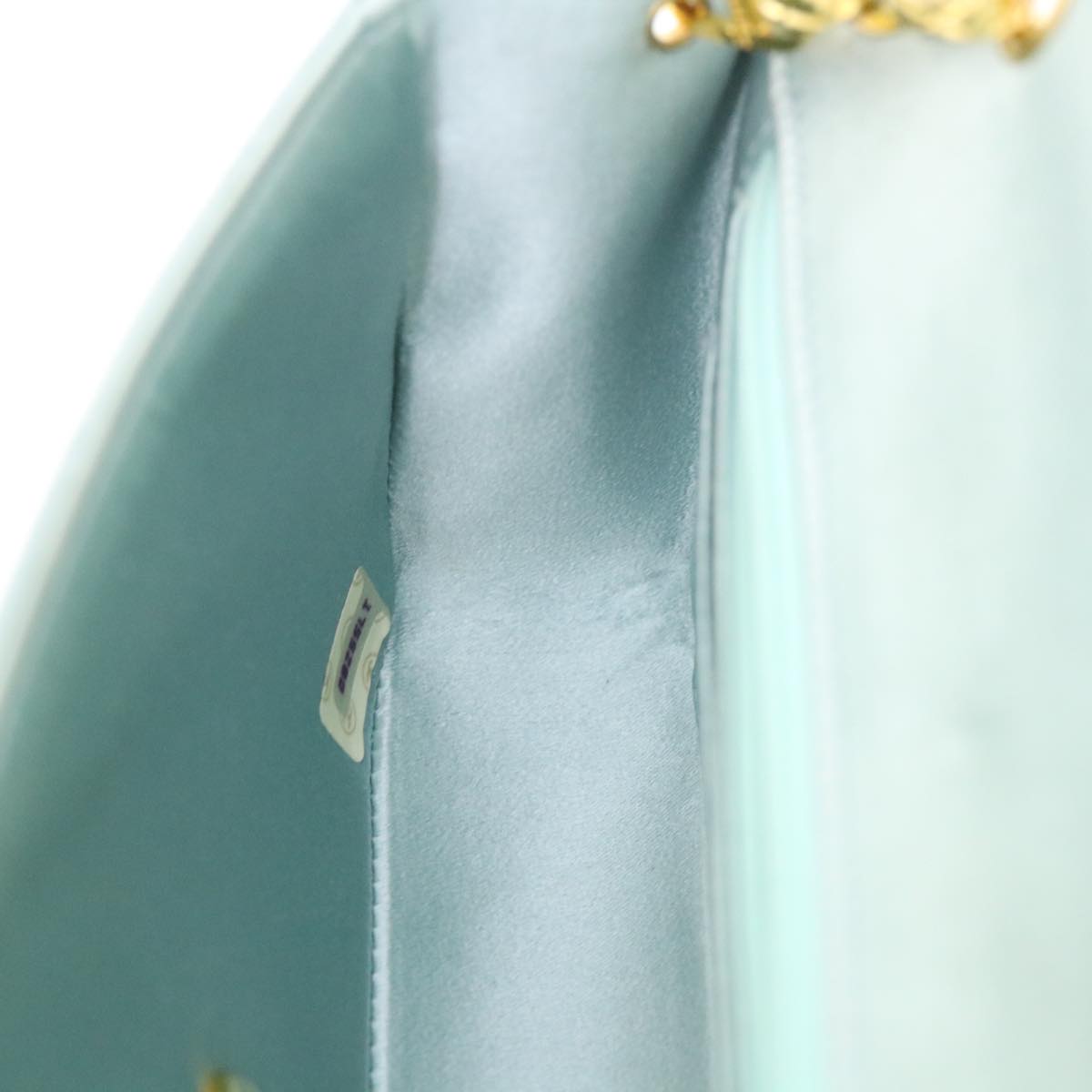 CHANEL Diana Matelasse Shoulder Bag Satin Light Blue CC 33325A