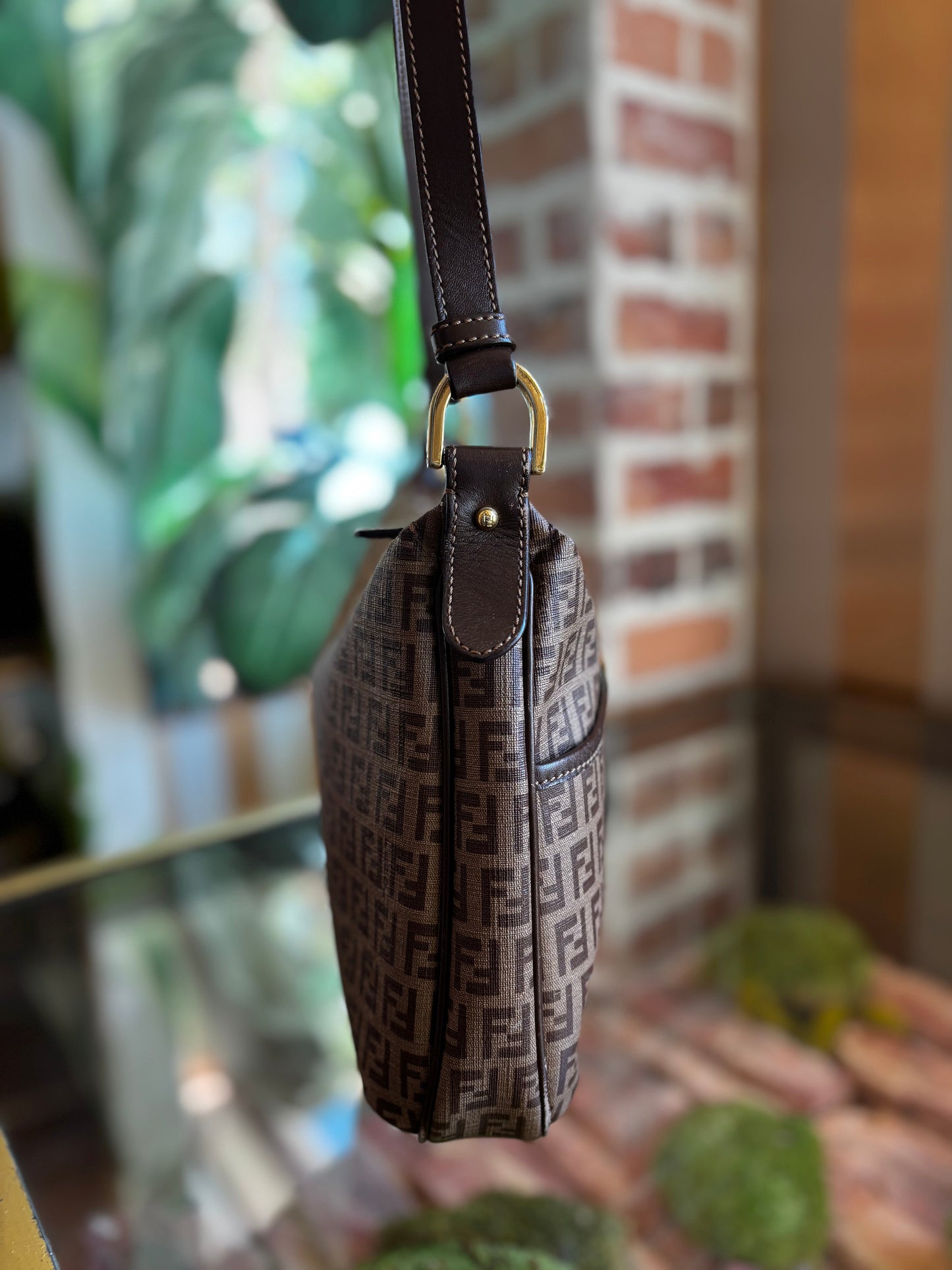 FENDI Brown Zucchino Spalmati Messenger