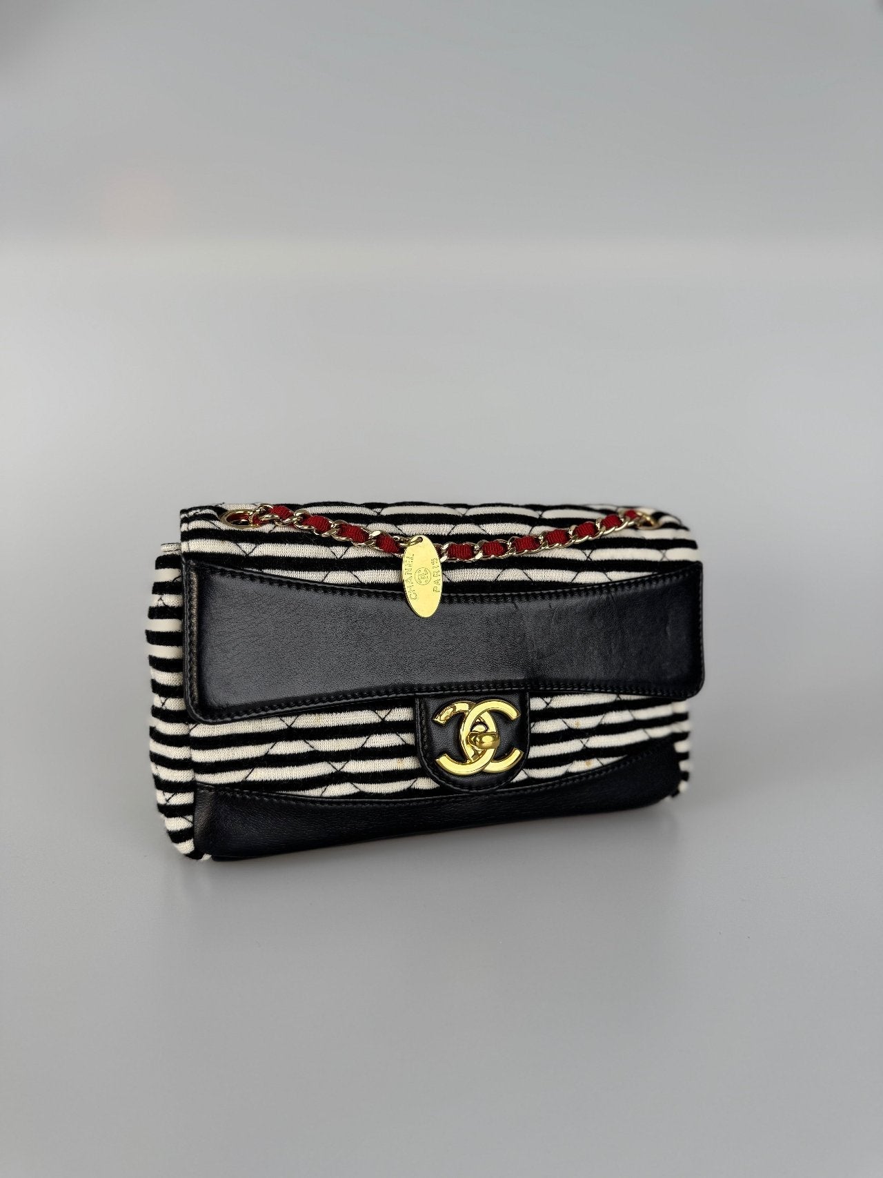 GLM-Sailor Bag Blue 2014 Striped Mini Rectangle Classic Single Flap Shoulder Bag