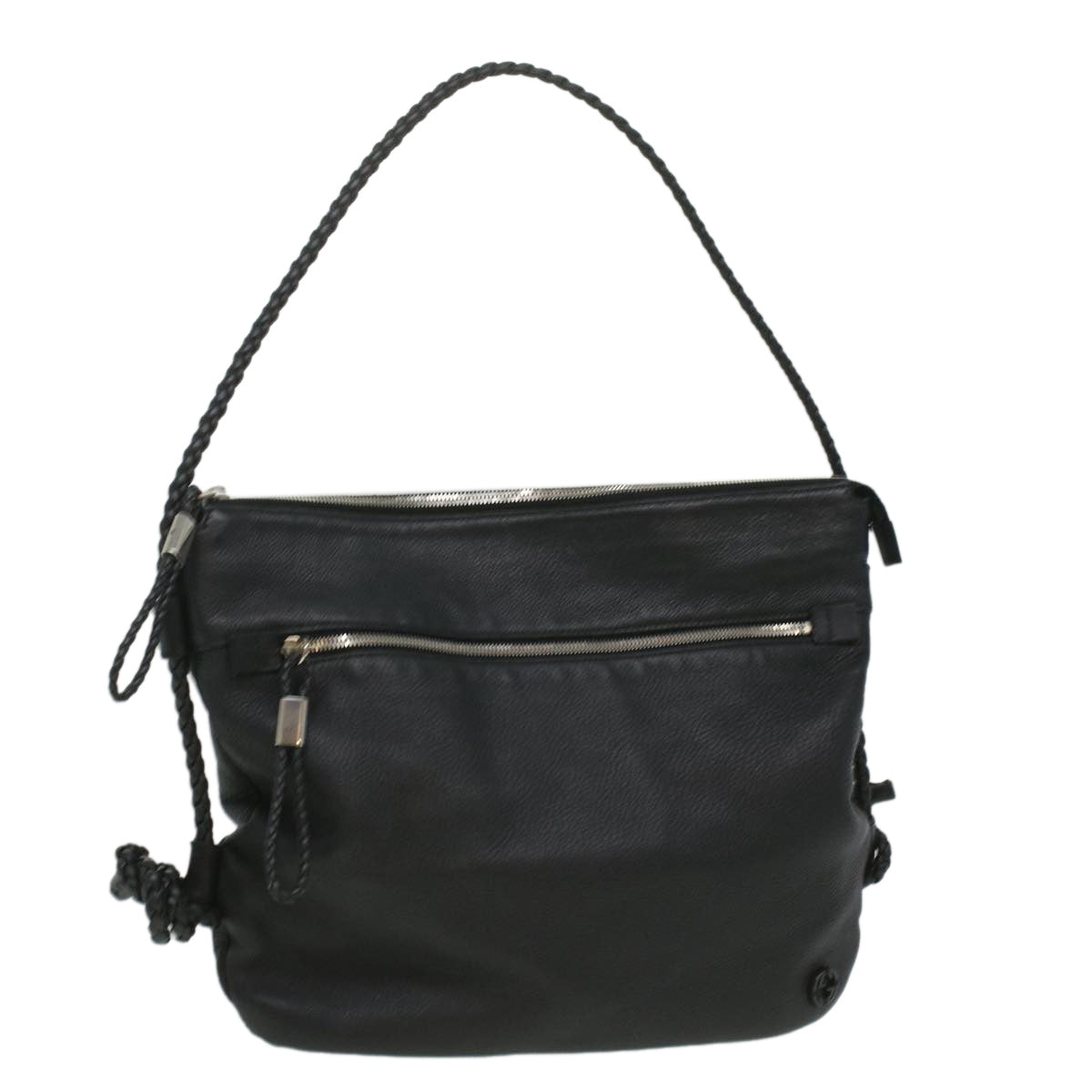 GUCCI Interlocking Shoulder Bag Leather Black 268244 33887