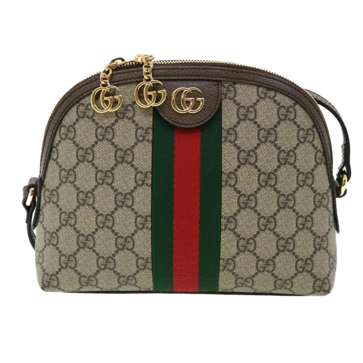 GUCCI GG Supreme Web Sherry Line Ofidia Shoulder Bag Beige Red 499621 33921A