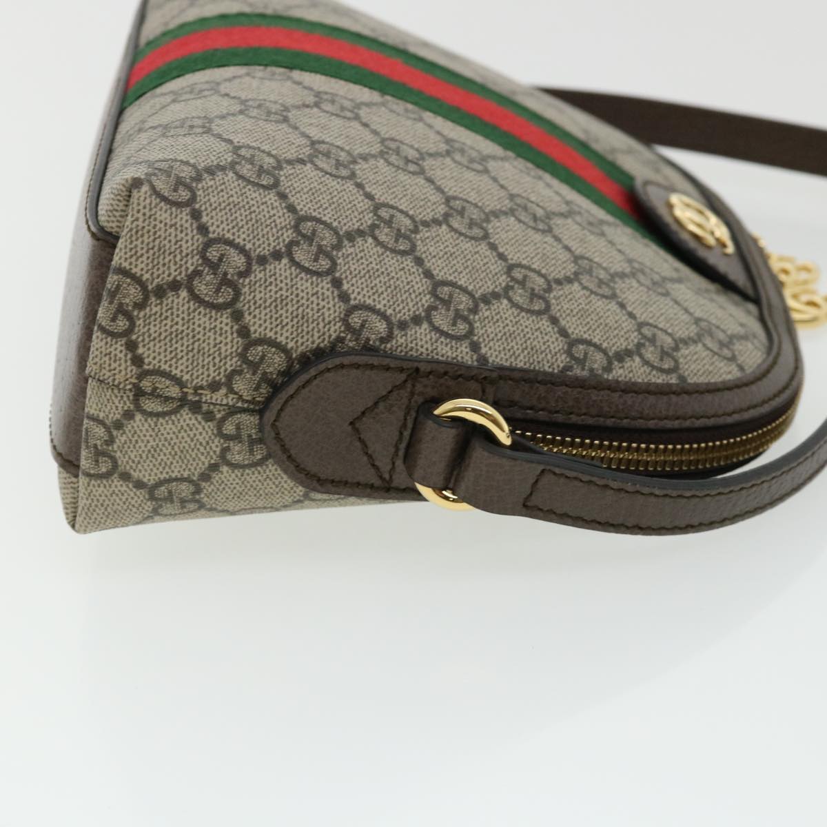 GUCCI GG Supreme Web Sherry Line Ofidia Shoulder Bag Beige Red 499621 33921A