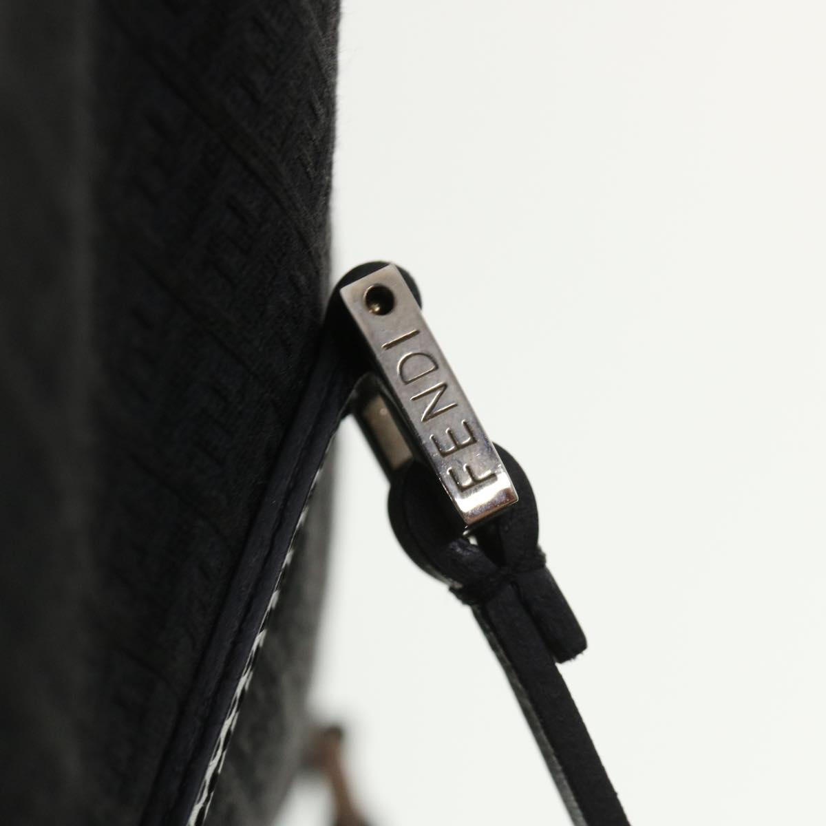 FENDI Zucchino Canvas Hand Bag Black 33935