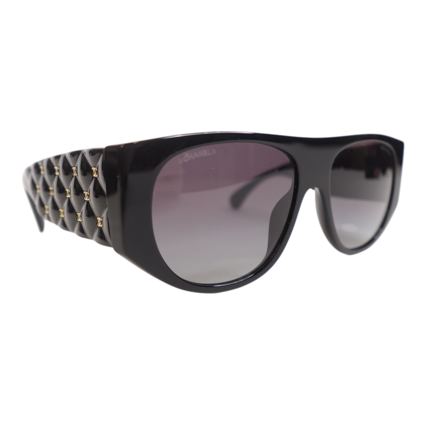 Chanel Black Quilted CC Sunglasses