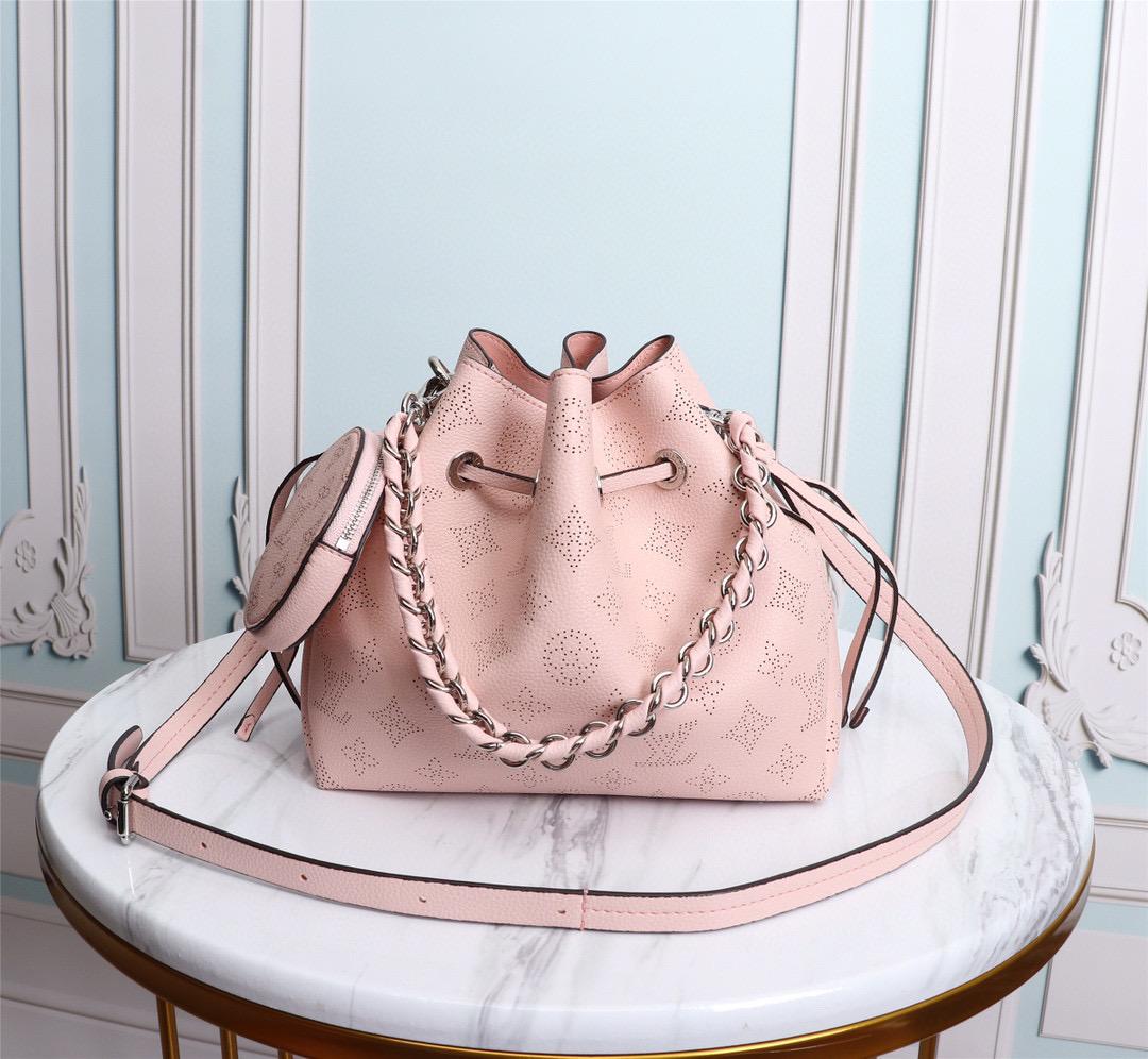 LV Bella Bucket Bag Mahina Magnolia Pink For Women, WomenÃ¢â‚¬â„¢s Handbags, Shoulder And Crossbody Bags 7.5in/22cm LV M57068
