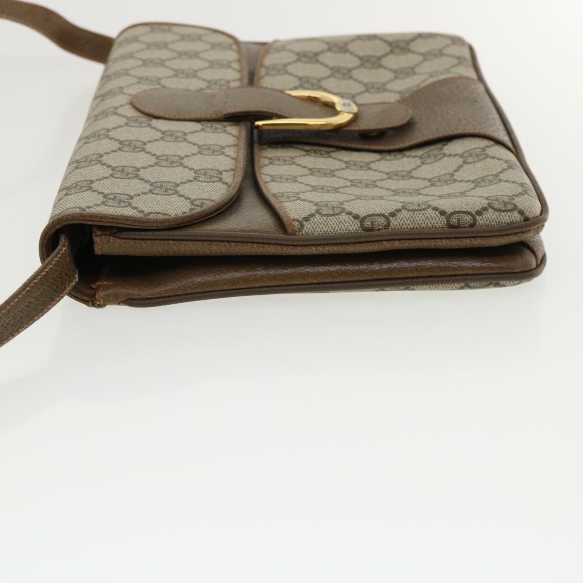 GUCCI GG Canvas Shoulder Bag PVC Leather Beige 34027