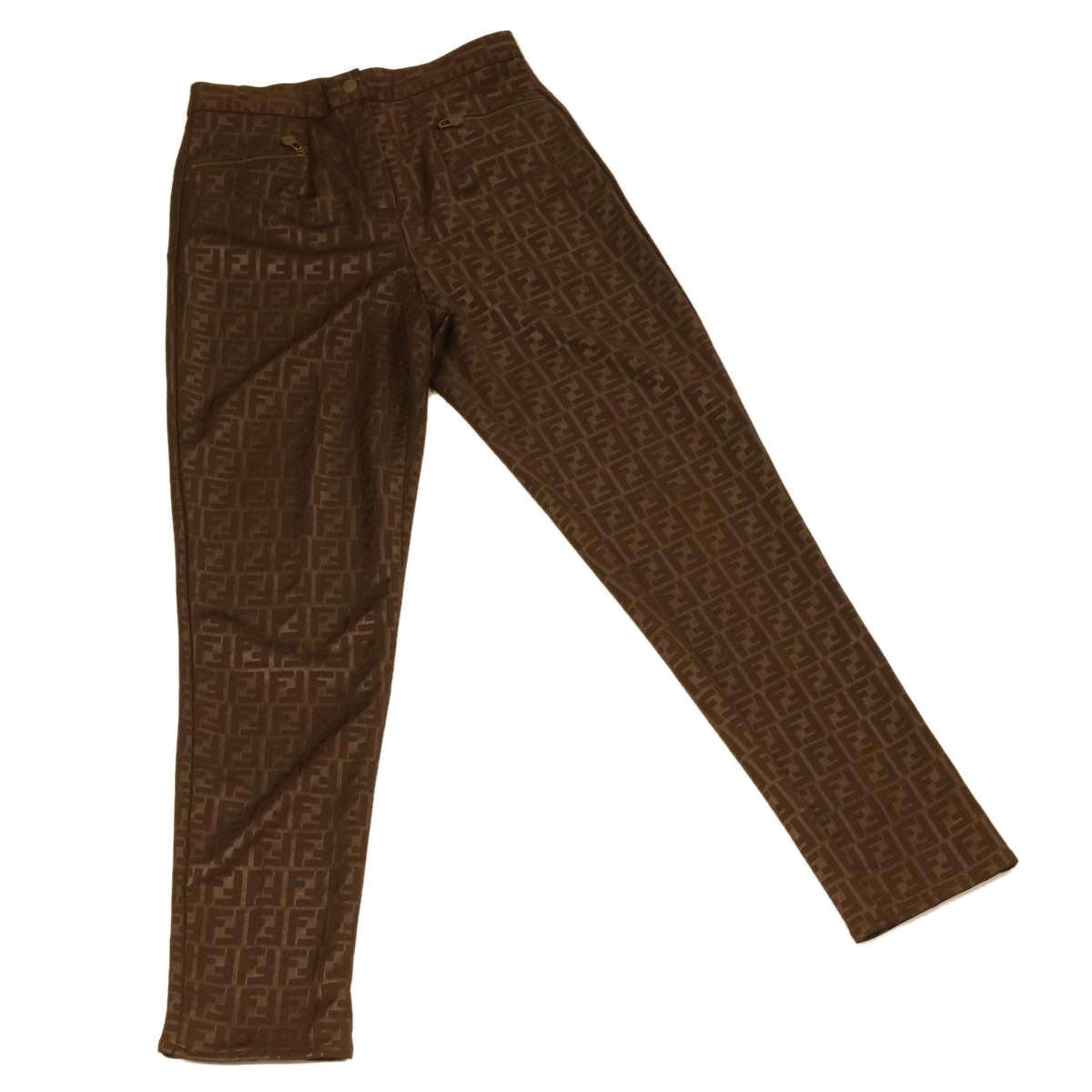 FENDI Zucca Canvas Pants polyester spandex L Brown 34069