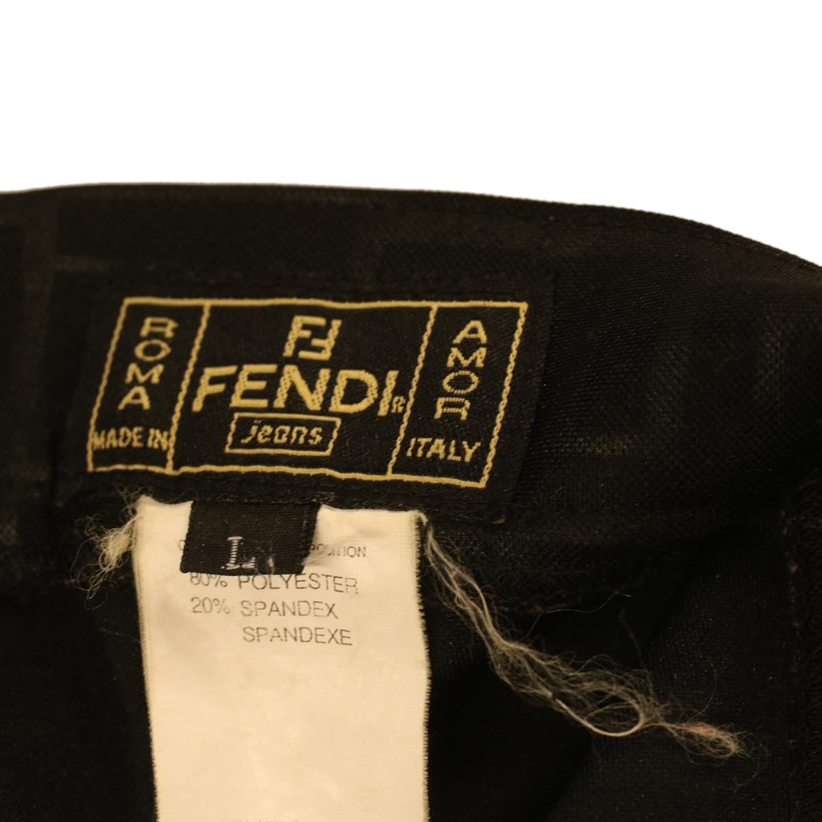FENDI Zucca Canvas Pants polyester spandex L Black 34070