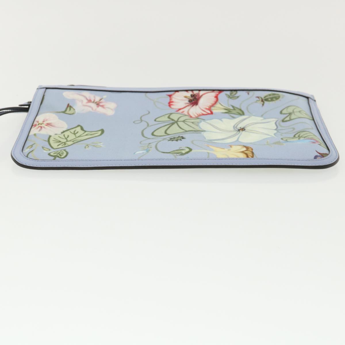 GUCCI botanical illustration Clutch Bag Canvas Blue 379277 34316