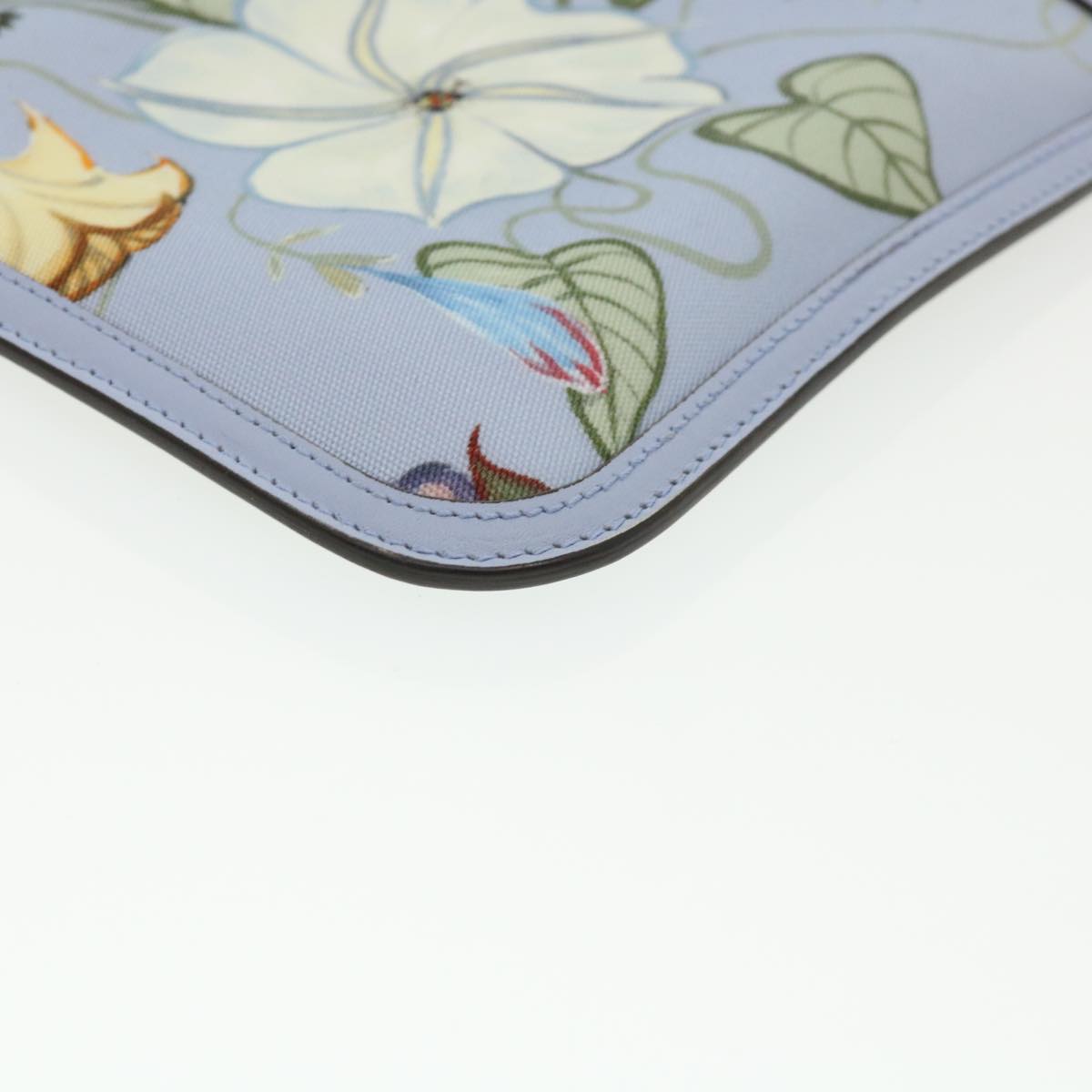 GUCCI botanical illustration Clutch Bag Canvas Blue 379277 34316
