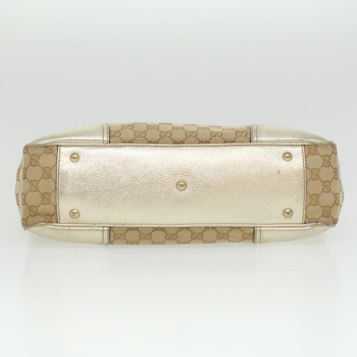 GUCCI GG Canvas Tote Bag Beige Champagne Gold 34597