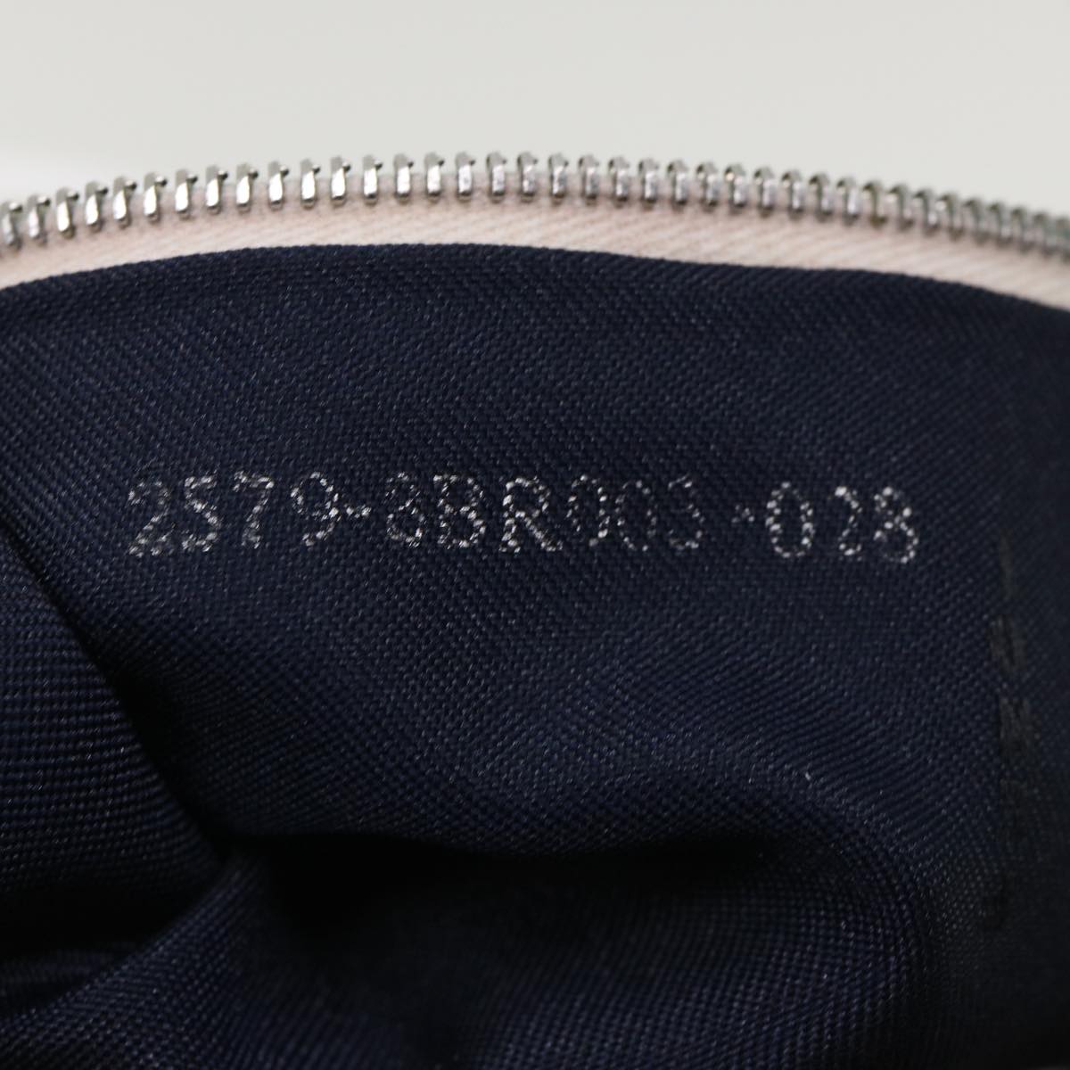 FENDI Zucchino Canvas Shoulder Bag Navy 34615