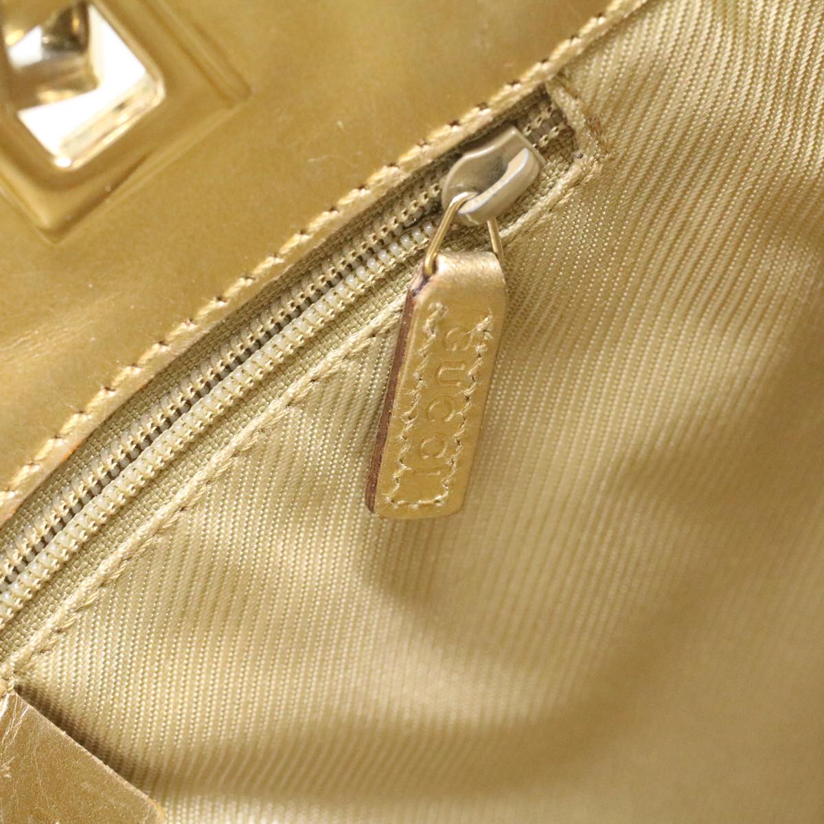 GUCCI GG Canvas Shoulder Bag Blue Champagne Gold 0021099 34623