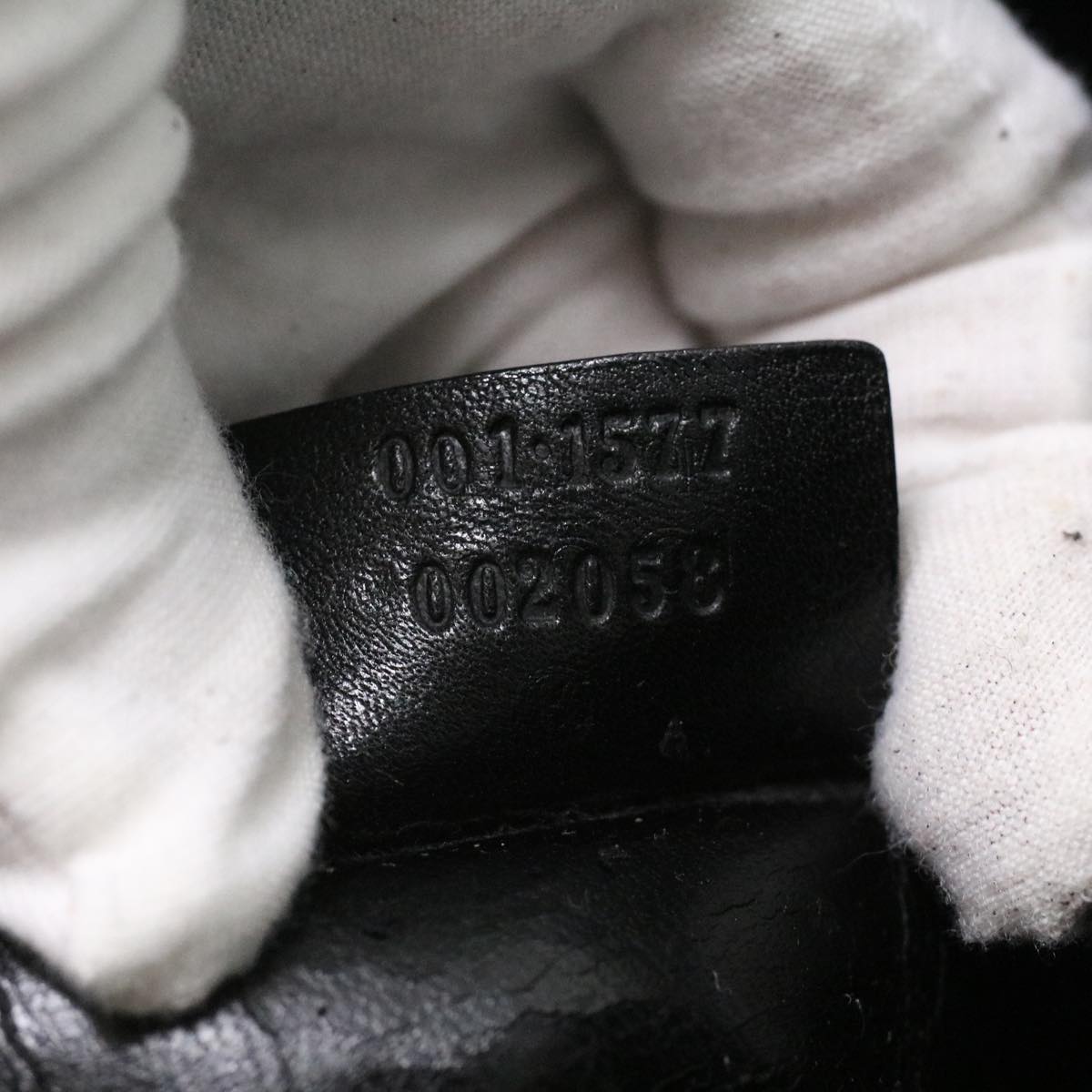 GUCCI Bamboo Shoulder Bag Leather Black 0011577 34651